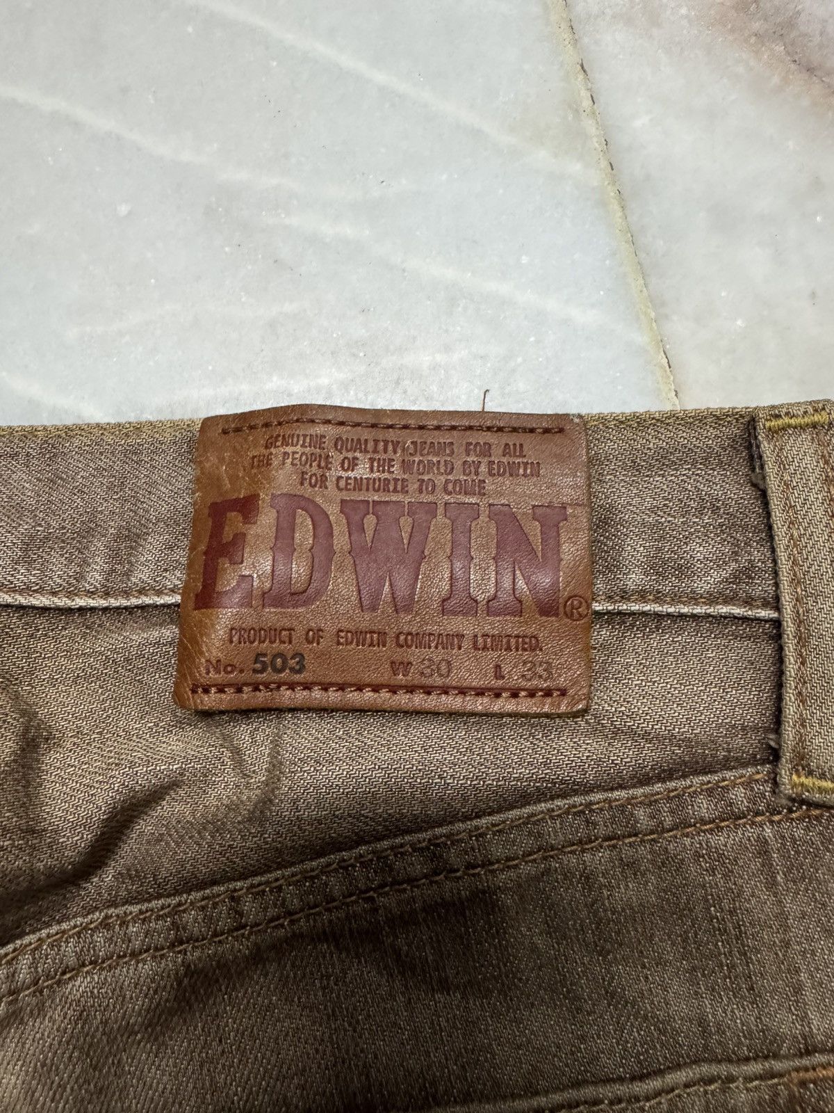 Edwin VINTAGE EDWIN NO.503 MUD WASHED DISTRESSED DENIM 90's STYLE Size US 29 - 14 Thumbnail