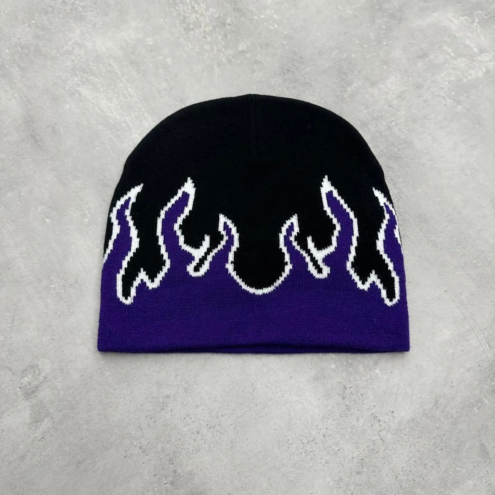 Other Vintage Style Purple Flame Beanie Hat Size ONE SIZE - 3 Thumbnail