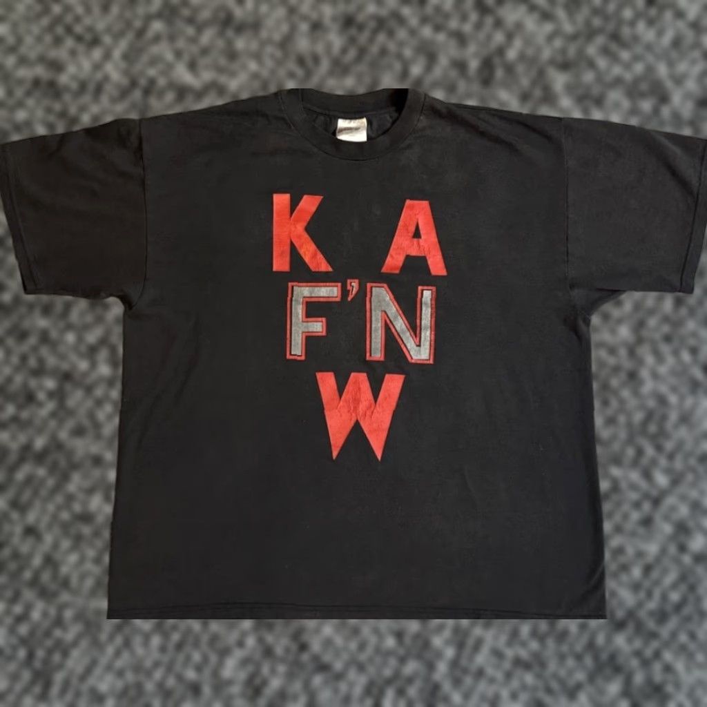 Hanes VINTAGE 1999 KAW Kick Ass Wrestling T Shirt XL Jerry Lawler ECW WWF WWE Mr Socko Black Cotton Hanes Short Sleeve Crew Neck 90s Sports Mens T-Shirt Size US XL / EU 56 / 4 - 1 Thumbnail