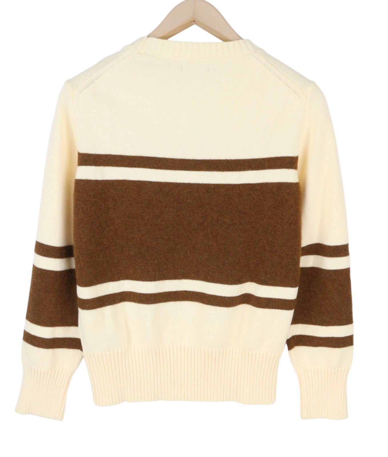 Gant BLOCK STRIPED C-NECK L Cream Alpaca Wool Blend 88110 Size L / US 10 / IT 46 - 4 Thumbnail