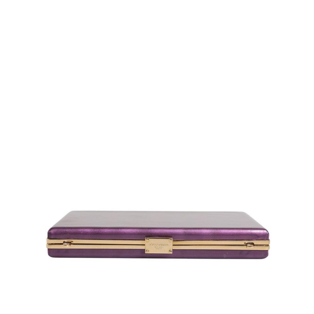 Dolce & Gabbana Dolce & Gabbana Purple Leather Clutch Evening Crossbody Bag Size ONE SIZE - 5 Thumbnail