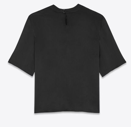 Saint Laurent Paris oc11z0126 771031 T Shirt in Silk satin in Black Size US S / EU 44-46 / 1 - 2 Thumbnail