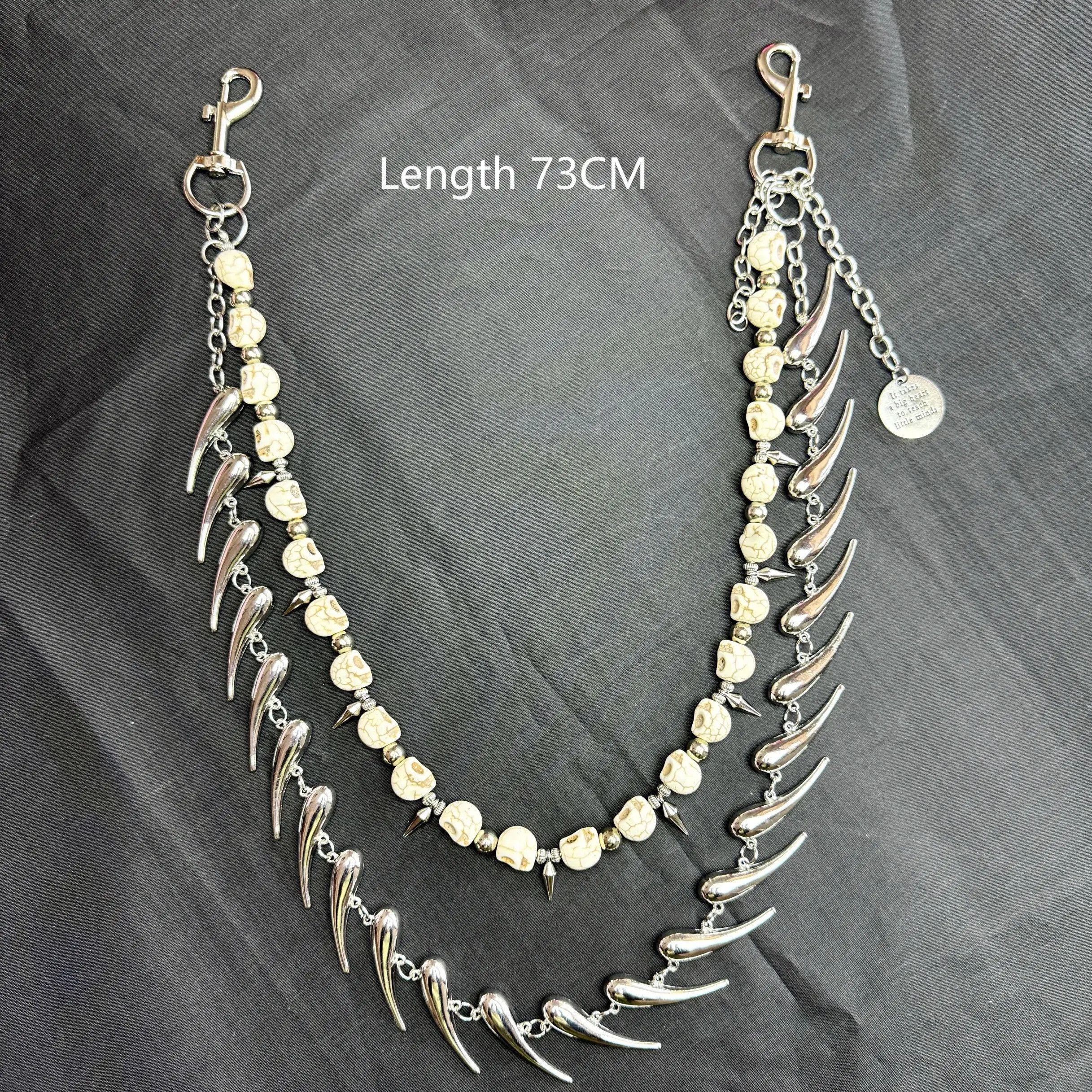 Other Punk Double Layer Spiked Skull Buck Tooth Keychain Size ONE SIZE - 4 Thumbnail