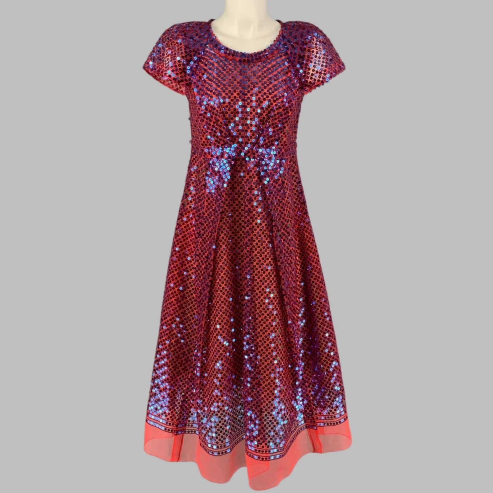 Marc Jacobs Size 2 Orange & Blue Polyester Blend Sequined Shift Dress Size XS / US 0-2 / IT 36-38 - 1 Thumbnail