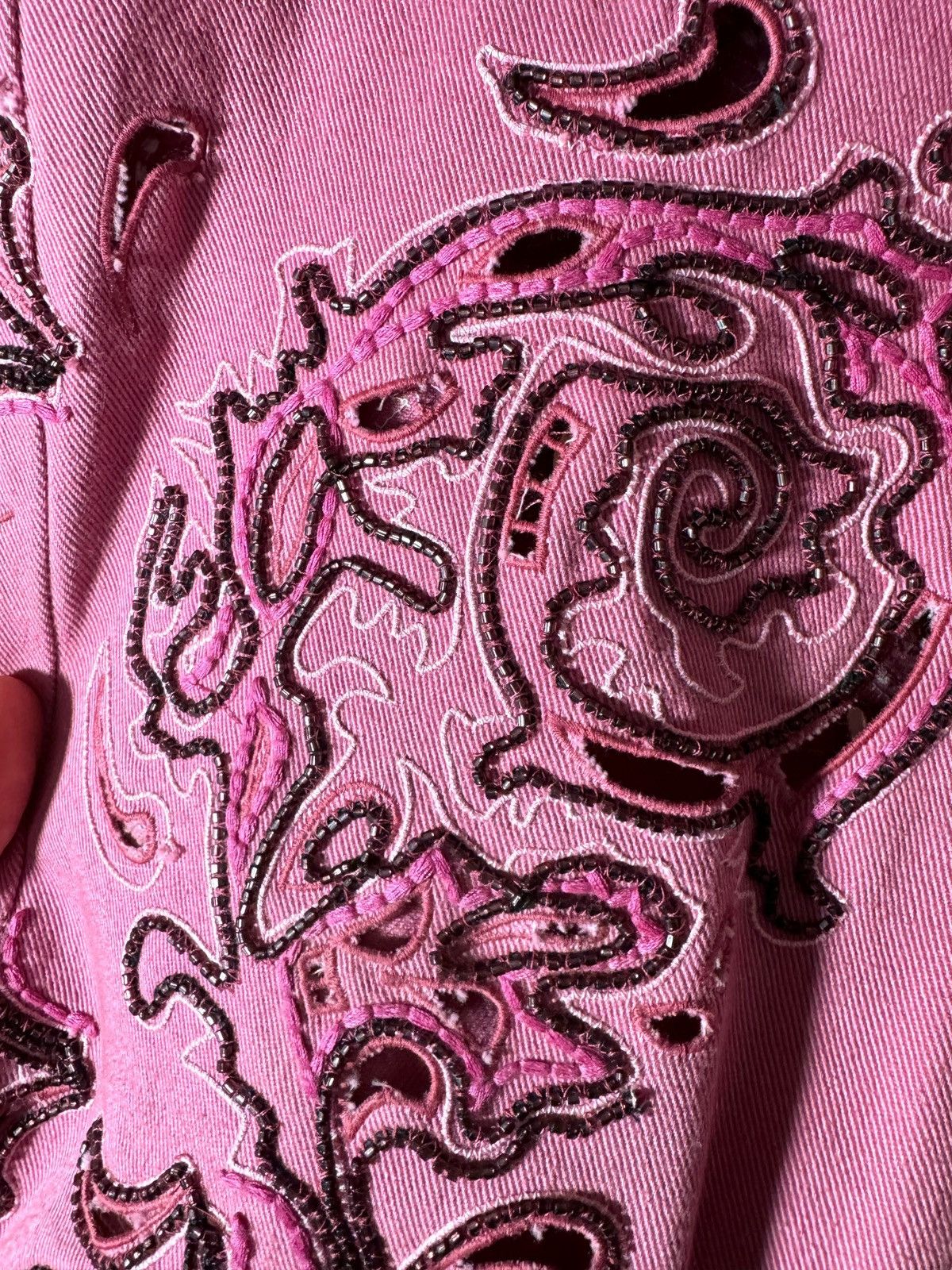 Versace Versace denim pants with beads and embroidery Size US 33 - 6 Thumbnail