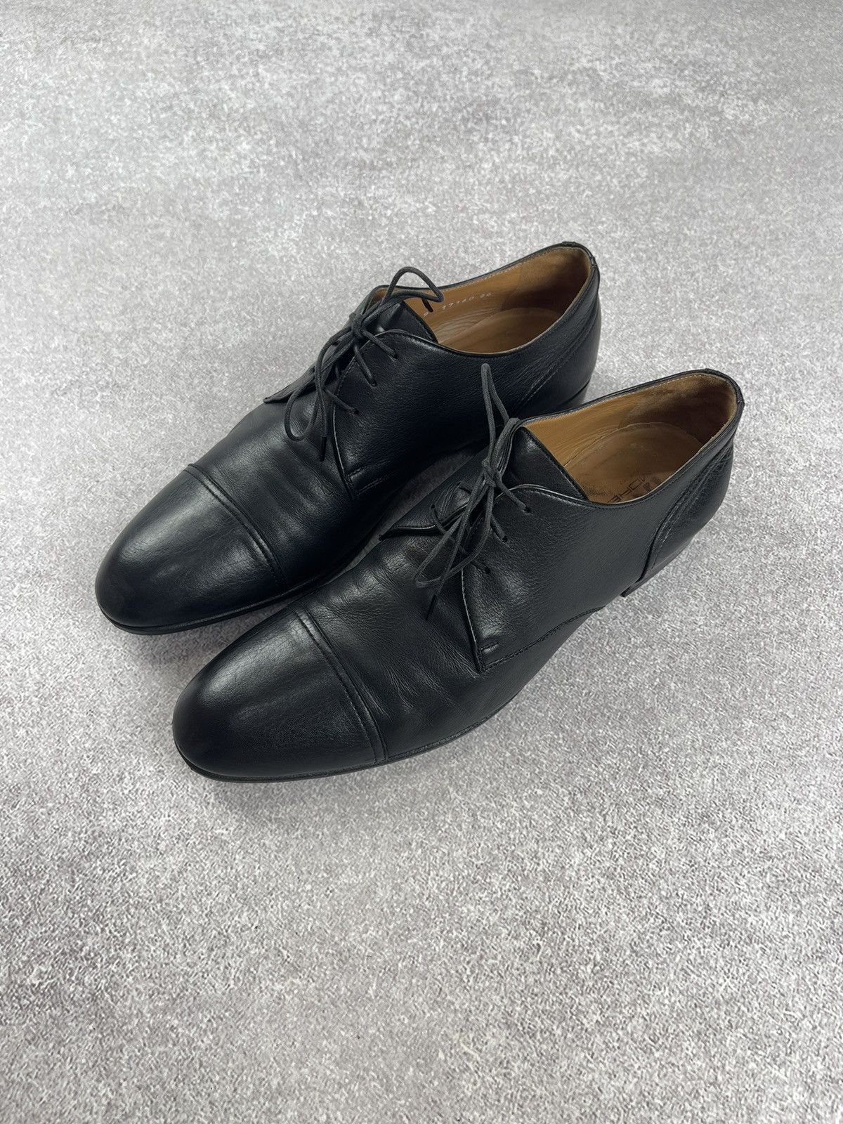 Moreschi Moreschi Leather Black Derby Classic Shoes Size US 10 Size US 10 / EU 43 - 1 Thumbnail