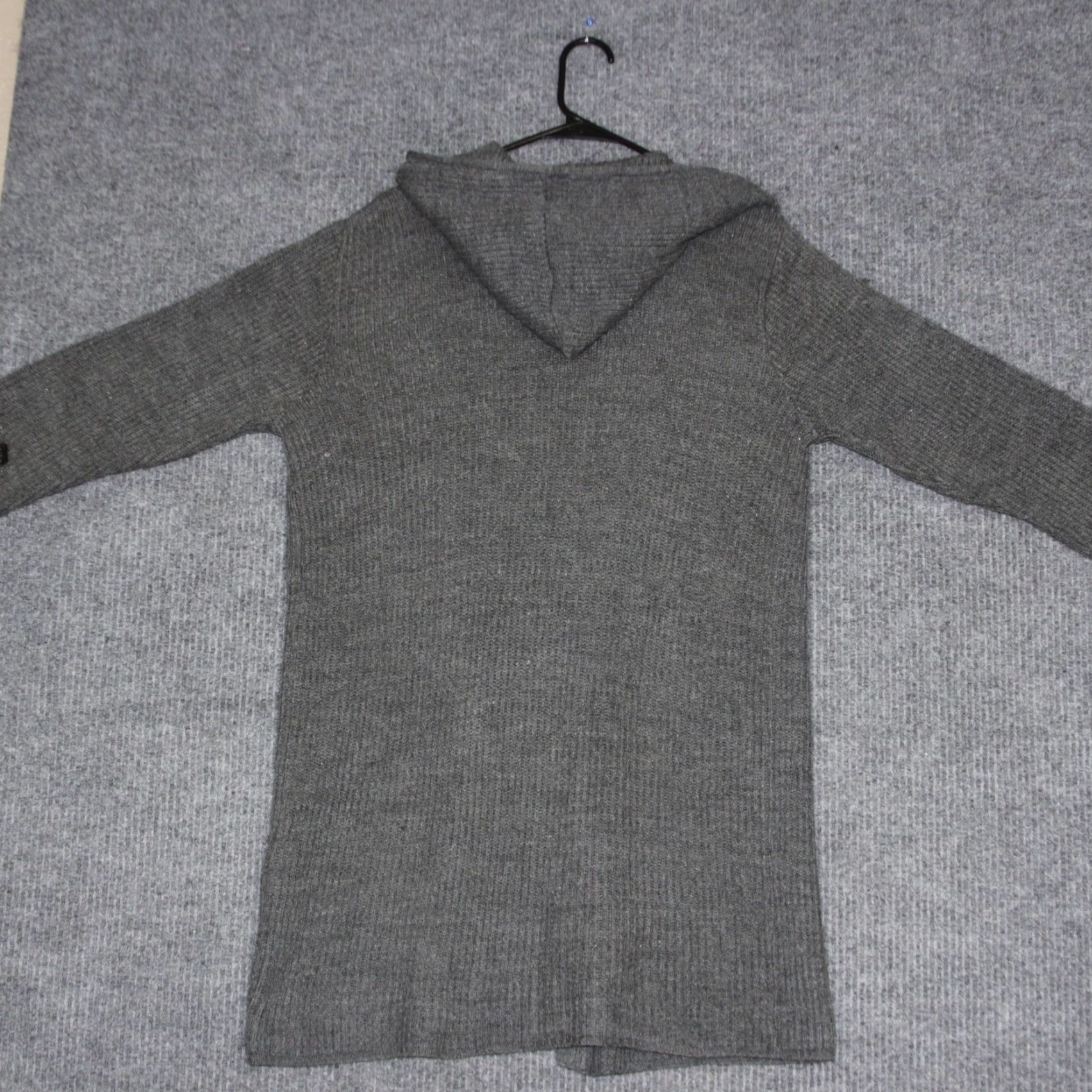Vintage 525 America Gray Ribbed Hooded Long Cardigan Sweater M Women Casual Size M / US 6-8 / IT 42-44 - 4 Thumbnail