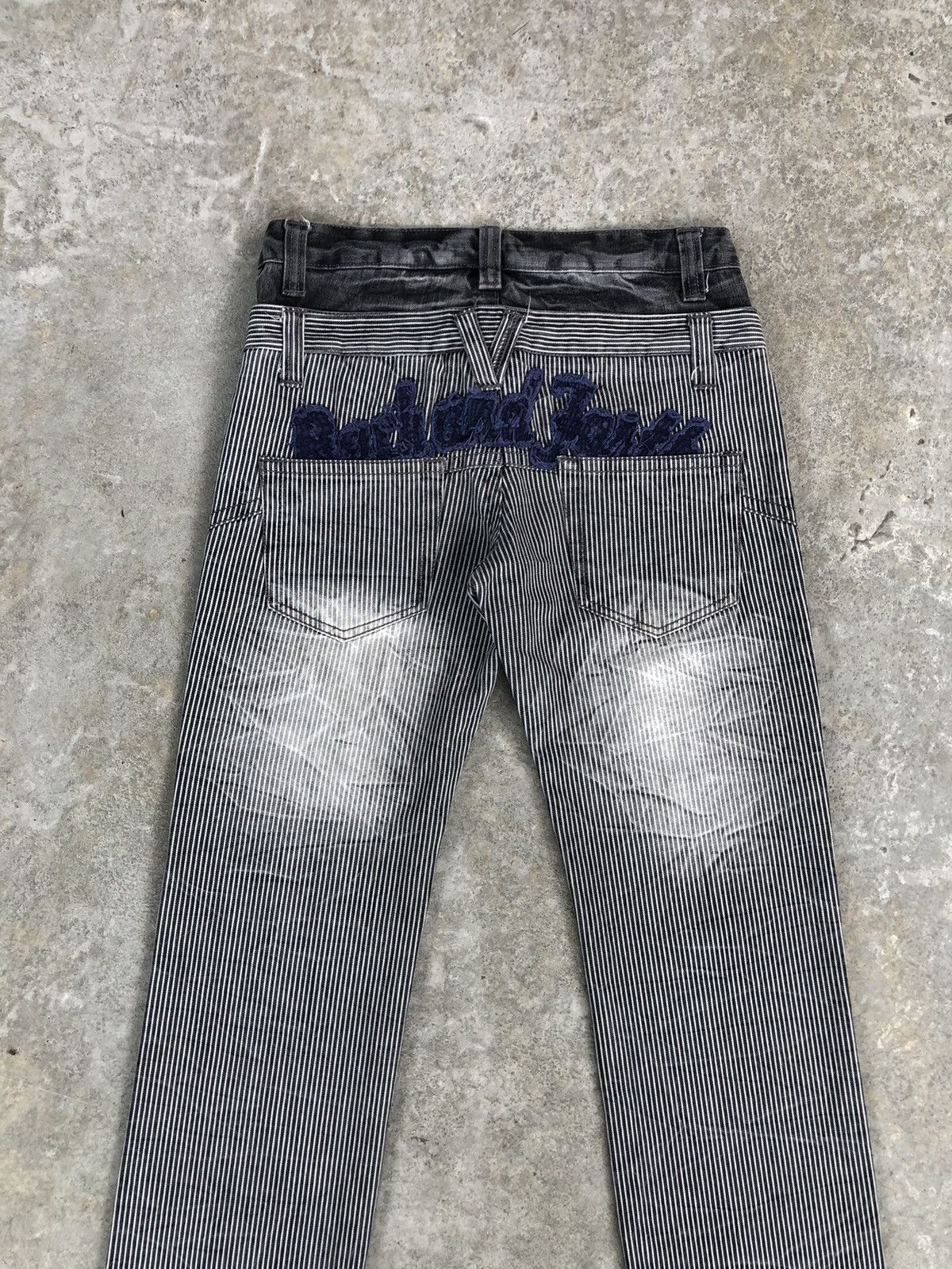 Hysteric Glamour Japanese Back Forth Double Waist Distressed Hickory Stripe Size US 31 - 8 Thumbnail
