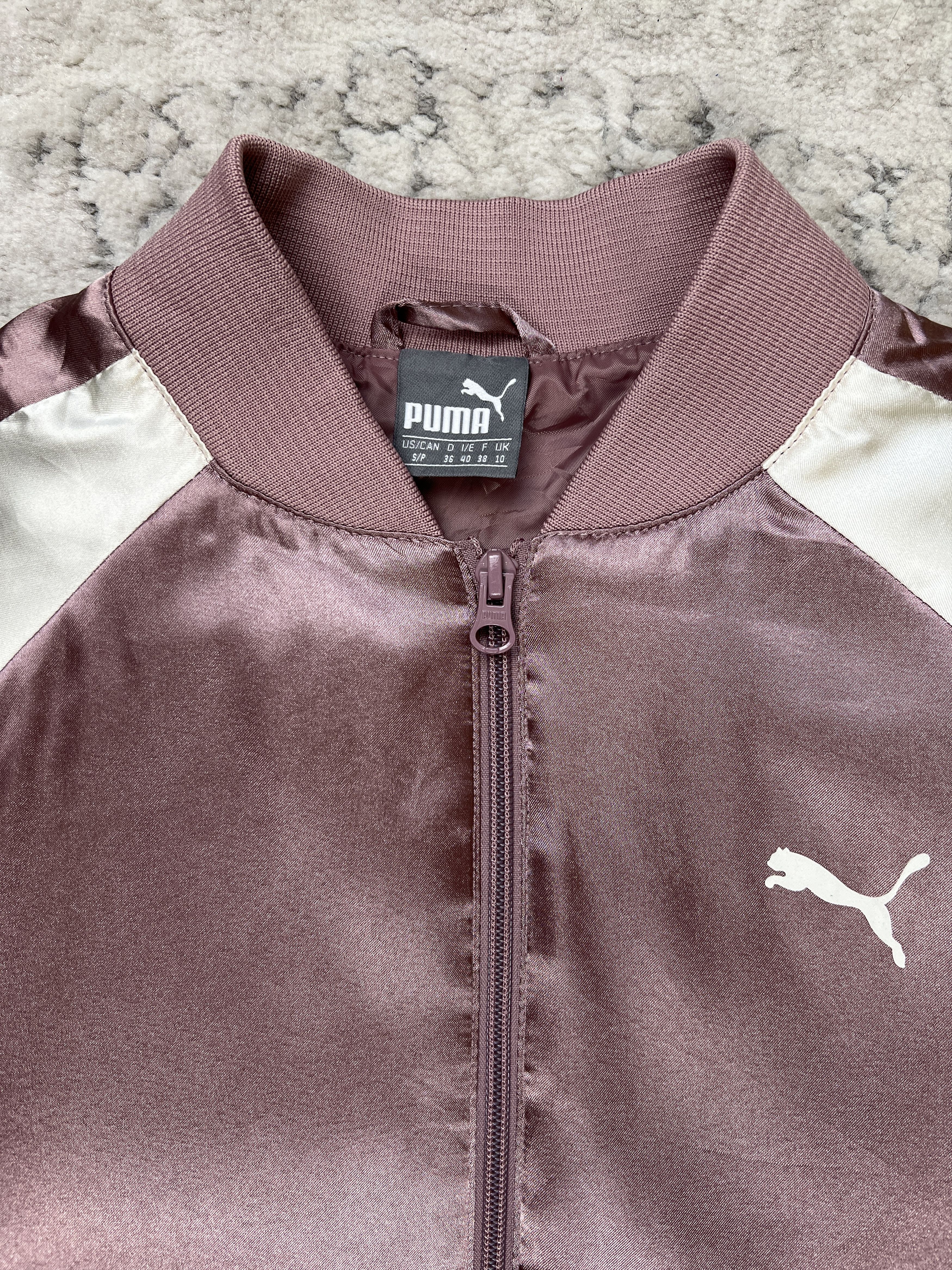 Puma PUMA T7 Satin Bomber Track Jacket Pink Rose Size S / US 4 / IT 40 - 2 Thumbnail