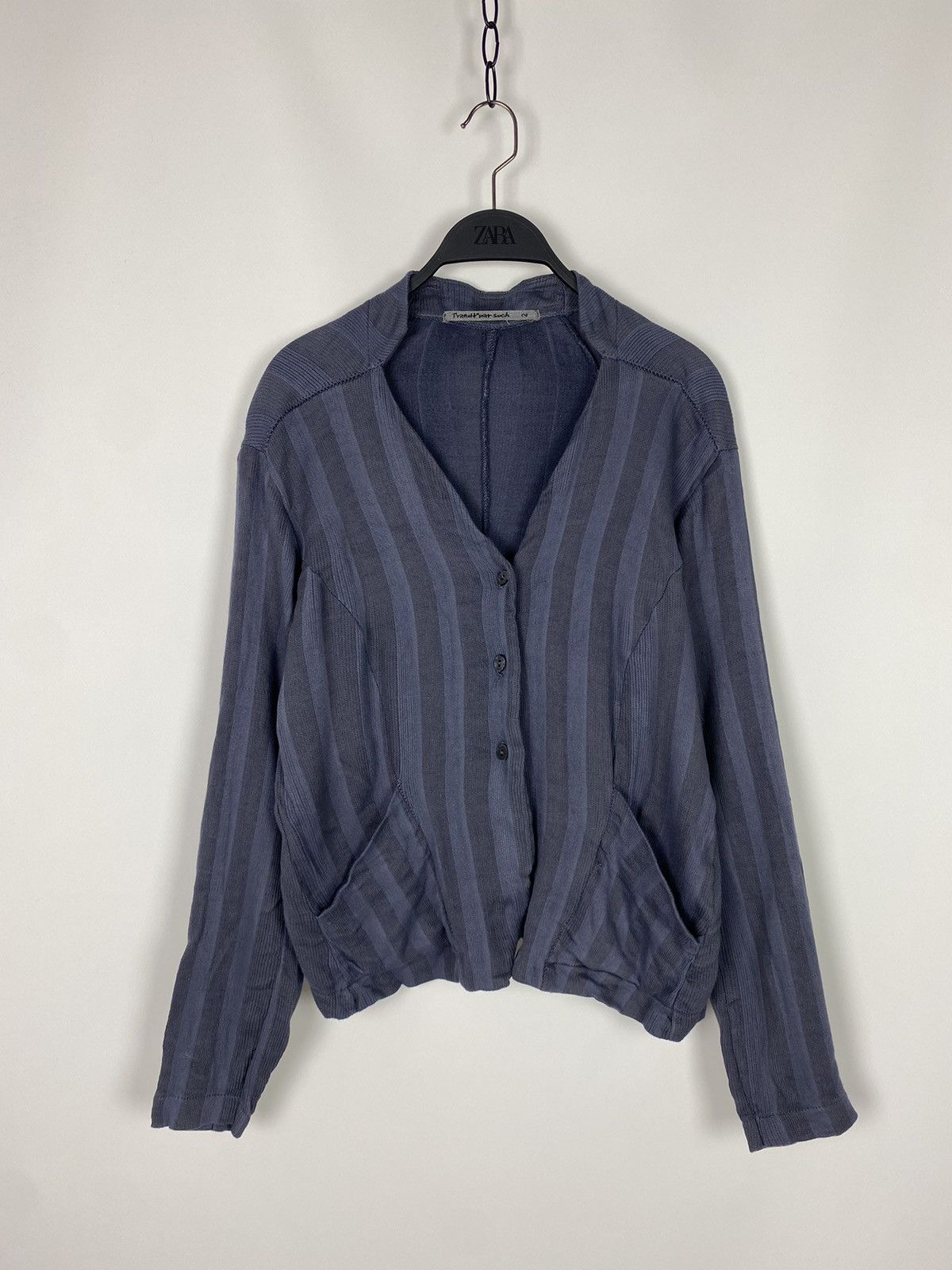 Transit Transit Par Such Striped Combined Linen Cardigan Size M / US 6-8 / IT 42-44 - 4 Thumbnail