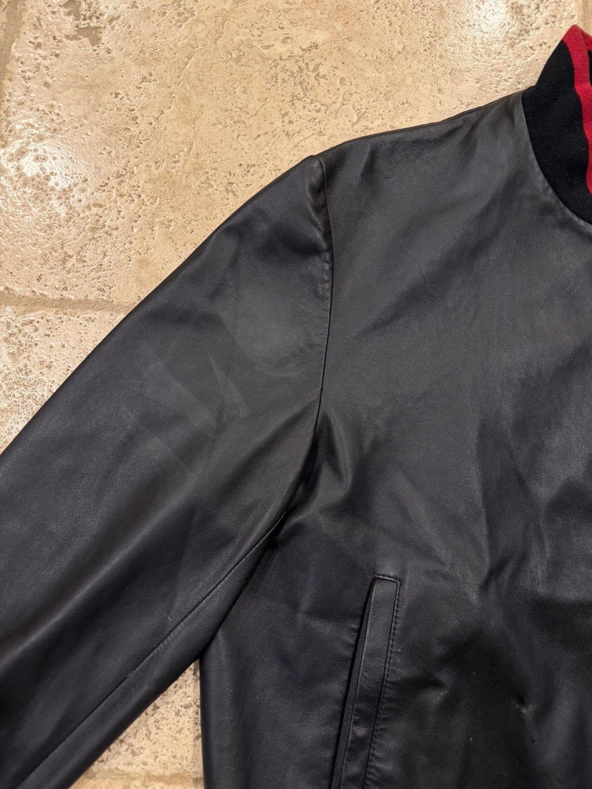 Gucci × MLB Gucci x MLB AW18 Pirates Black Leather Bomber Varsity Jacket Size US L / EU 52-54 / 3 - 6 Thumbnail