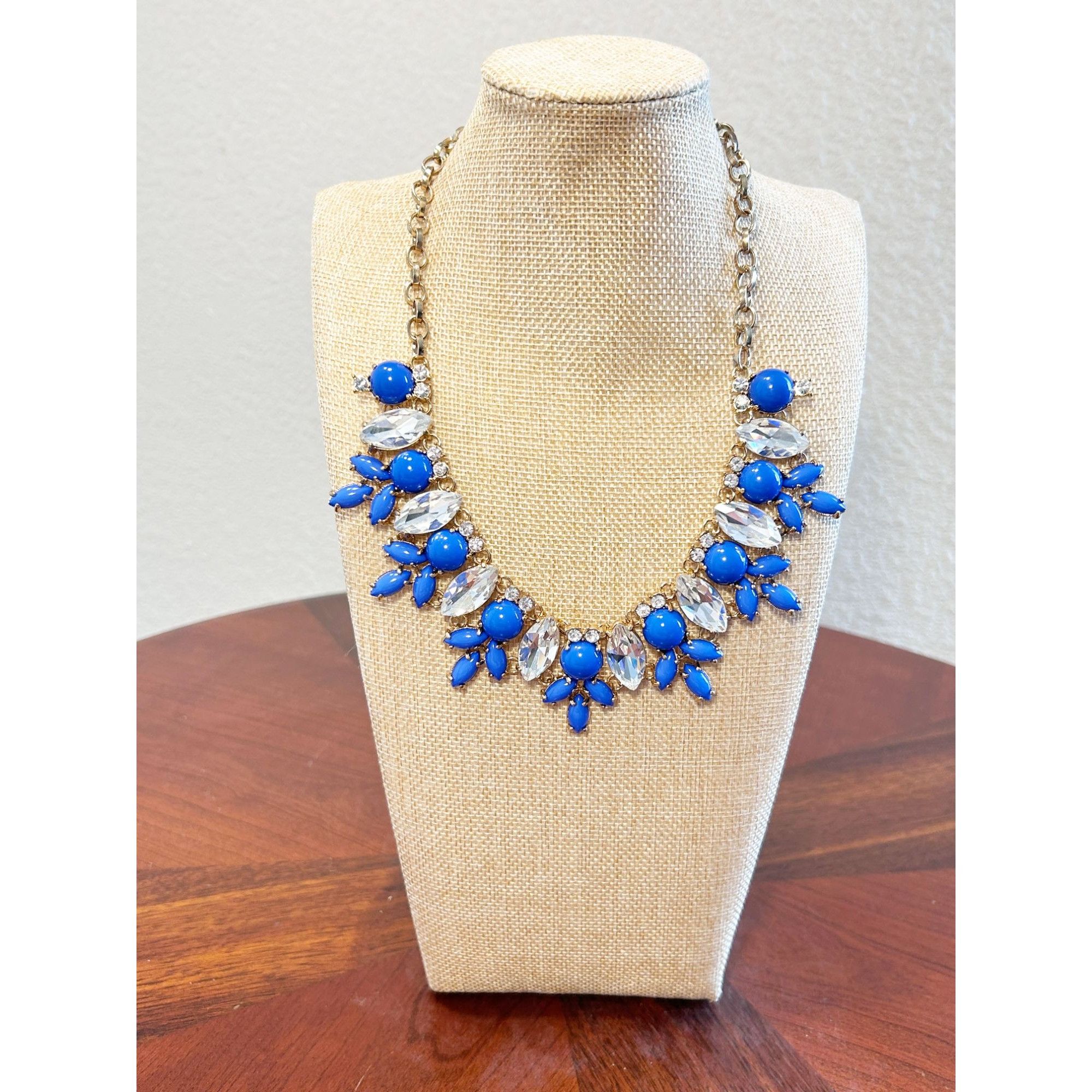 J.Crew J. Crew Round Teardrop Rhinestone Bib Statement Necklace in Size ONE SIZE - 1 Thumbnail