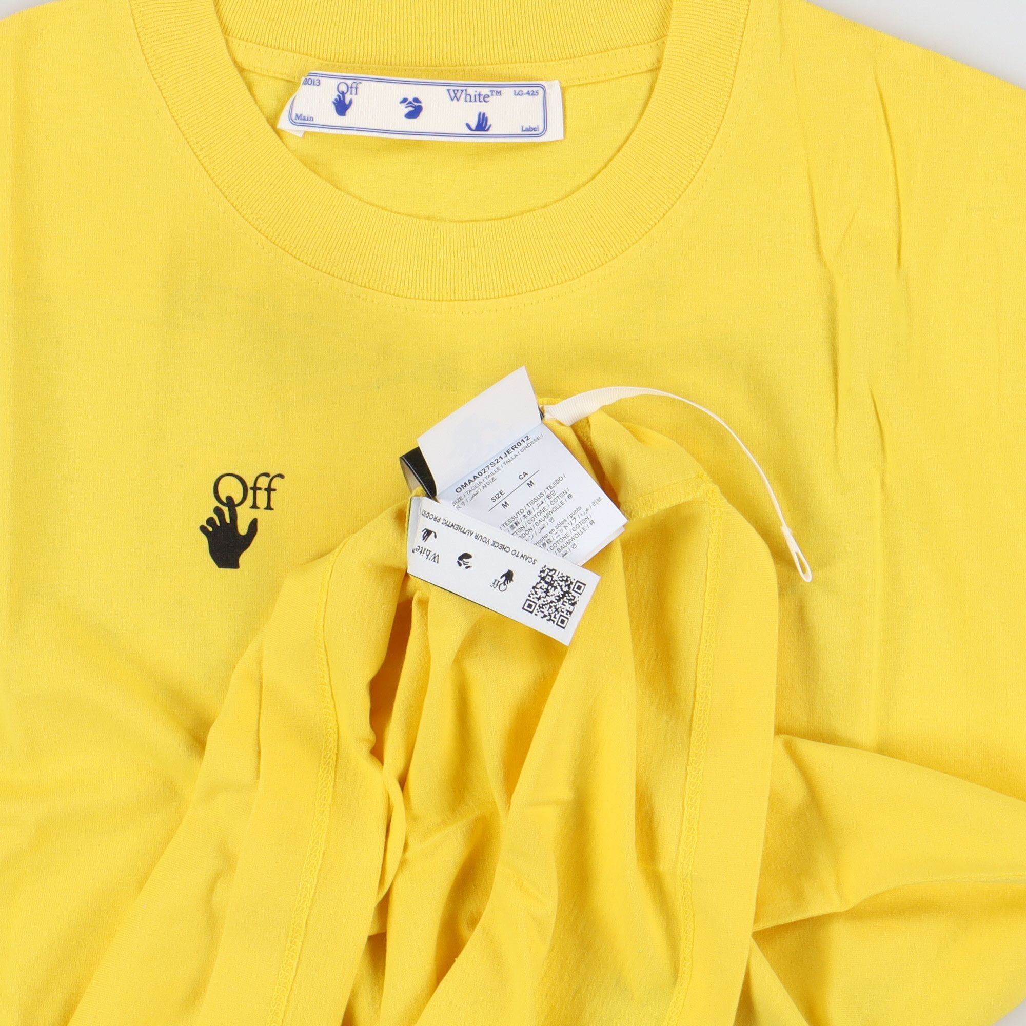 Off-White Yellow Lighting Bolt Arrows Logo T-Shirt Size US M / EU 48-50 / 2 - 6 Thumbnail