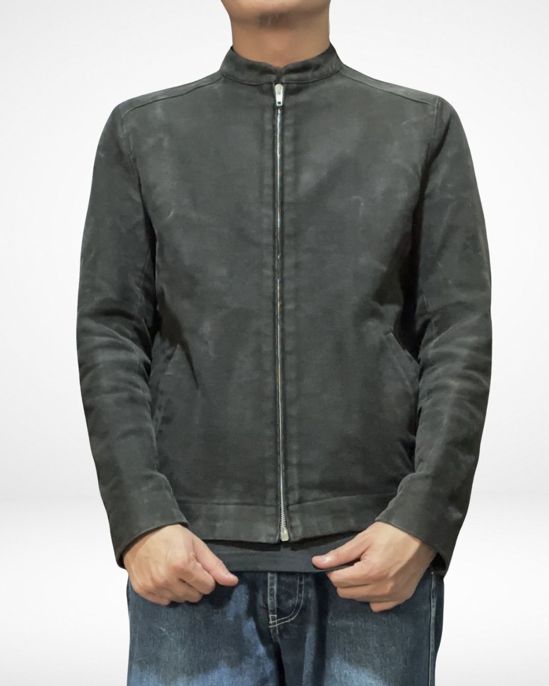 Helmut Lang SS95 Pig Suede Cafe Racer Reflective Sleeve Jacket Size US M / EU 48-50 / 2 - 4 Thumbnail