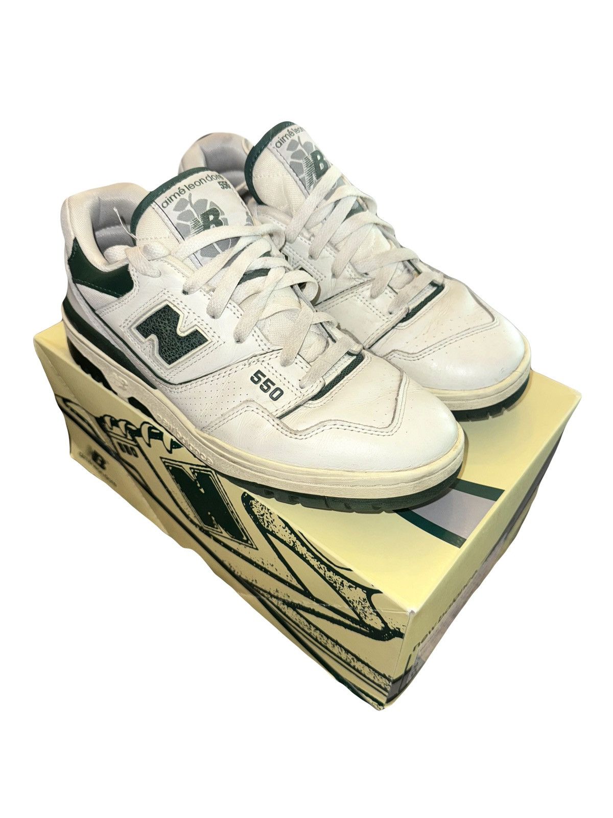 Aime Leon Dore × New Balance New Balance 550 Aime Leon Dore White Green Size US 8.5 / EU 41-42 - 1 Thumbnail