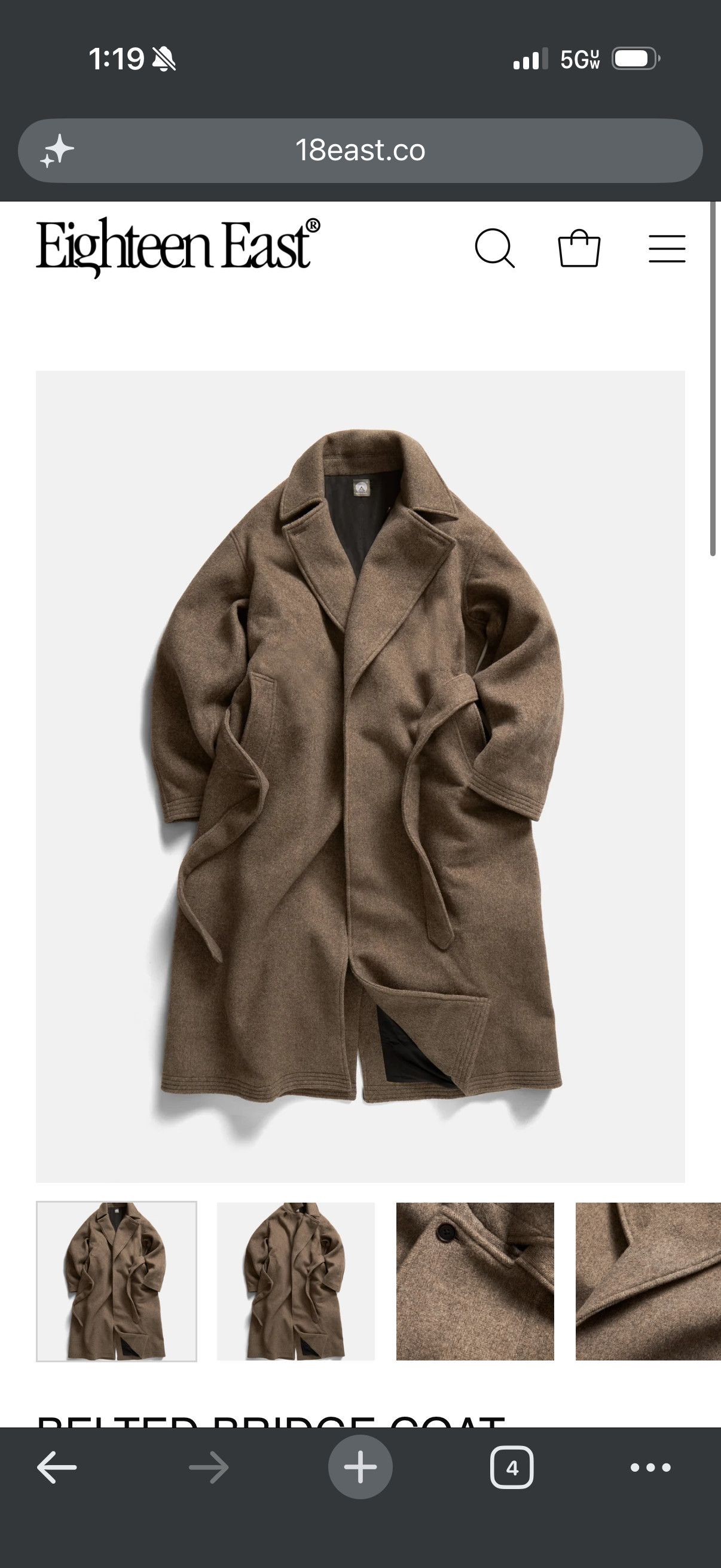 18 East Belted Bridge Coat Size US S / EU 44-46 / 1 - 1 Thumbnail