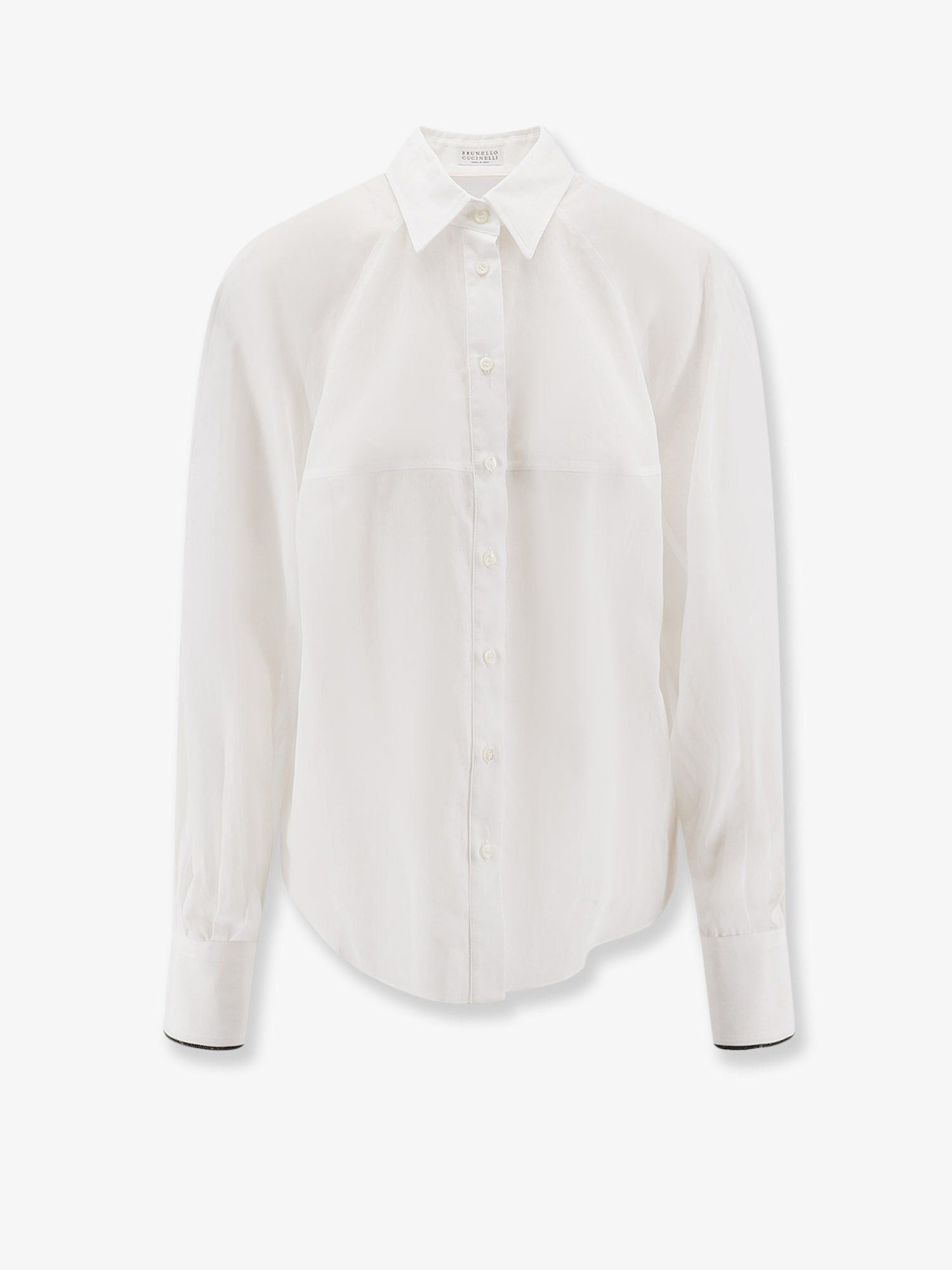 Brunello Cucinelli Cotton Shirt With Monili Detail Size M / US 6-8 / IT 42-44 - 1 Thumbnail