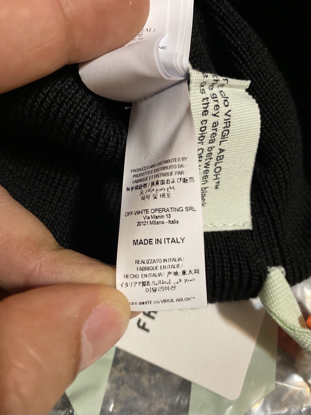 Off-White × Virgil Abloh Off-White Patch Beanie Black Size ONE SIZE - 4 Thumbnail