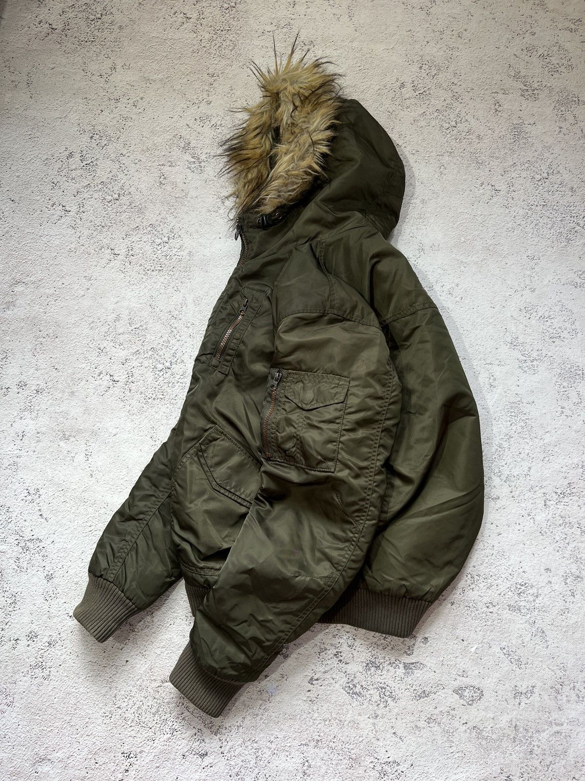If Six Was Nine × Le Grande Bleu (L.G.B.) * Y2k Vintage Mohair Fluffy Fuzzy Fur Hood Bomber Jacket Size US M / EU 48-50 / 2 - 8 Thumbnail