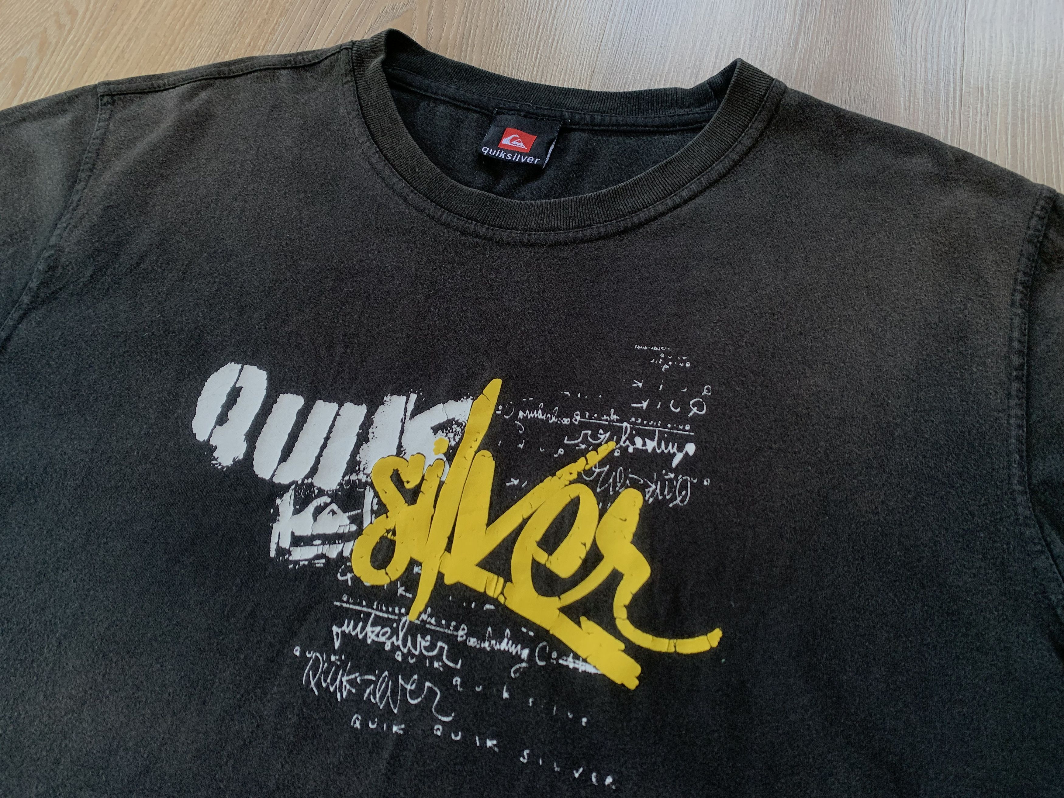 Quicksilver Vintage Quicksilver Cotton Black Printed T Shirt Size US XXL / EU 58 / 5 - 4 Thumbnail