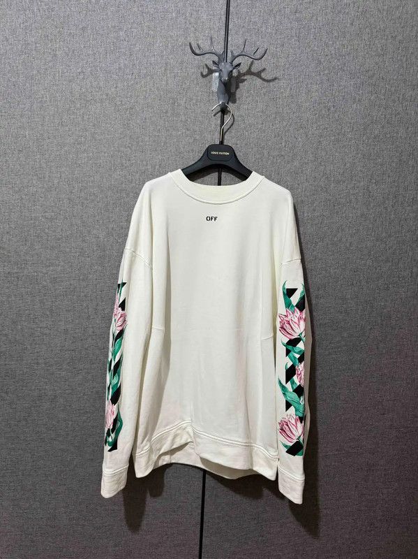 Off-White Off-White Floral Print Men's Sweatshirt 0089 Size US XXS / EU 40 - 1 Thumbnail