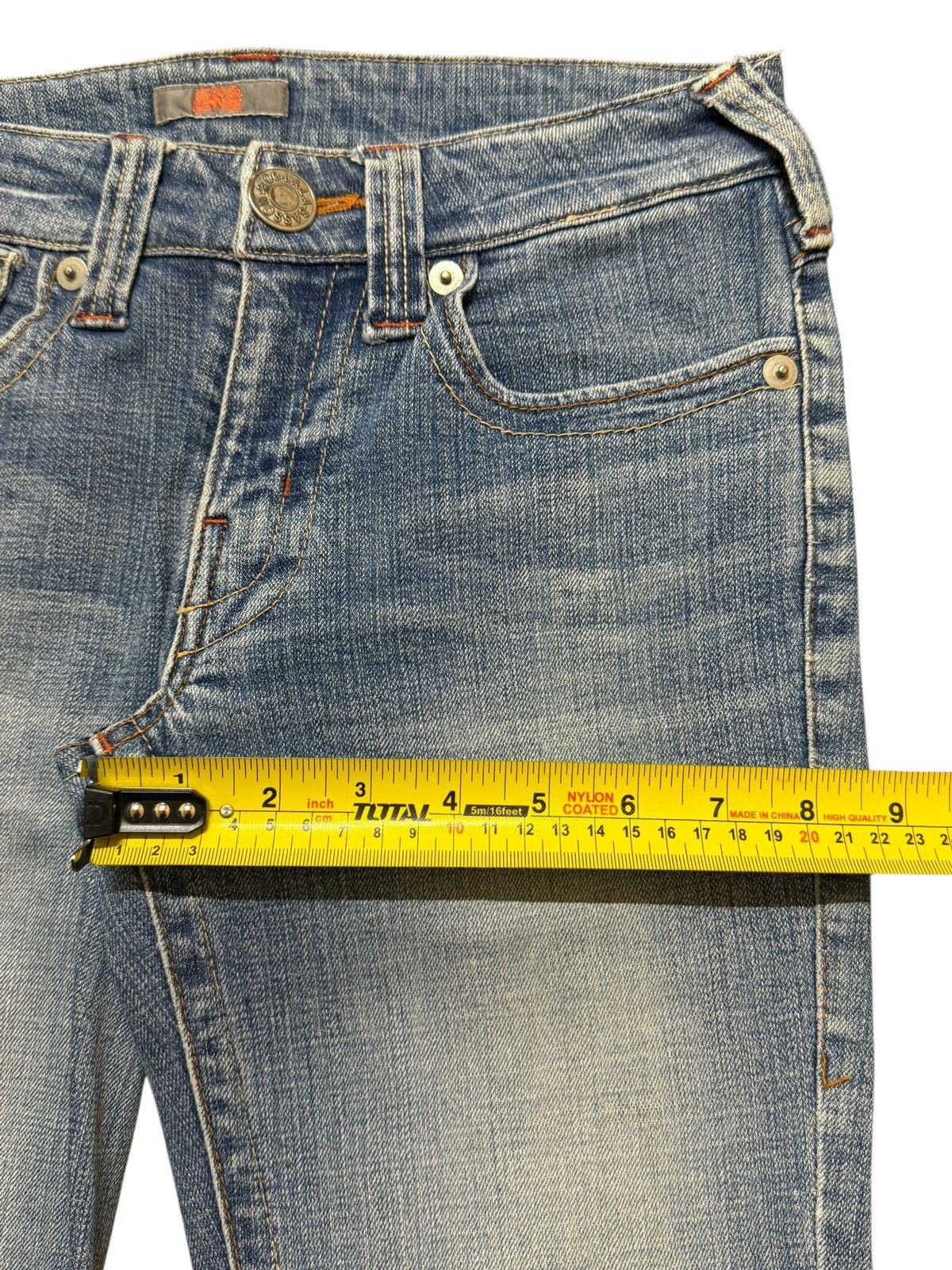 True Religion Vintage Y2K Japanese Brand Blue Faded Wash Wide Leg Flare Size 28" / US 6 / IT 42 - 12 Thumbnail