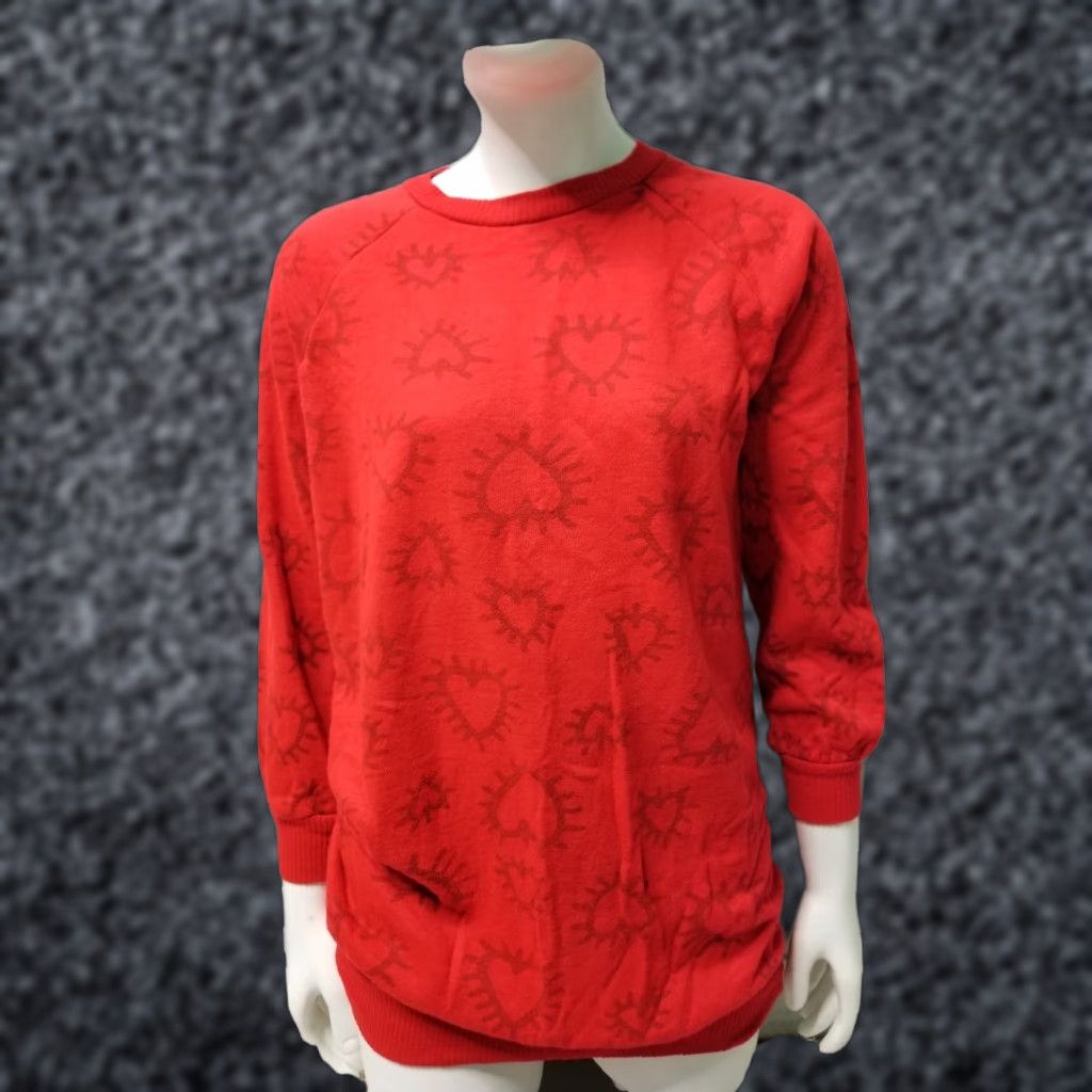 Vintage VINTAGE Keith Haring Shirt L Womens Red 1980s Art All Over Print Crew Neck Cotton (Sportgear) T-Shirt USA Womens Size L / US 10 / IT 46 - 1 Thumbnail