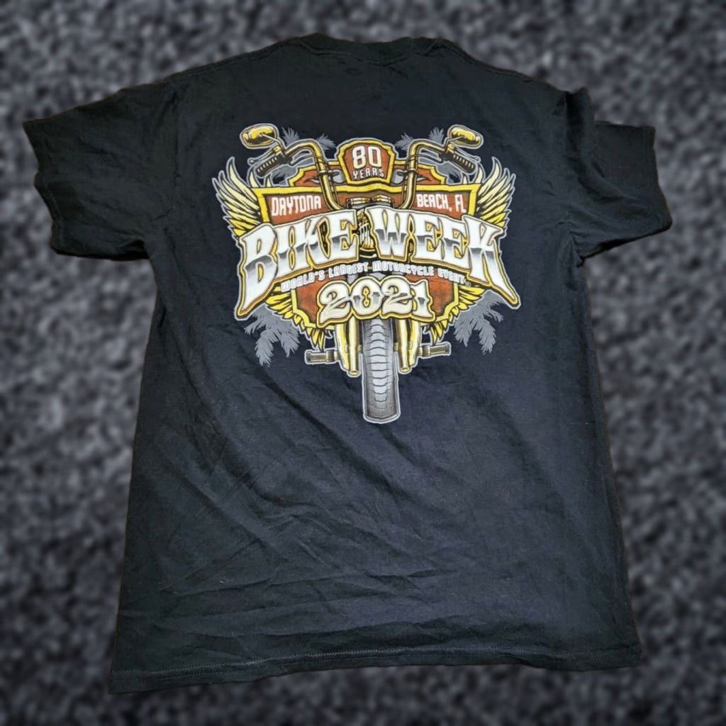 Gildan Bike Week Daytona Beach Classic Ride T-Shirt Mens L 2021 Double Sided Size US L / EU 52-54 / 3 - 1 Thumbnail