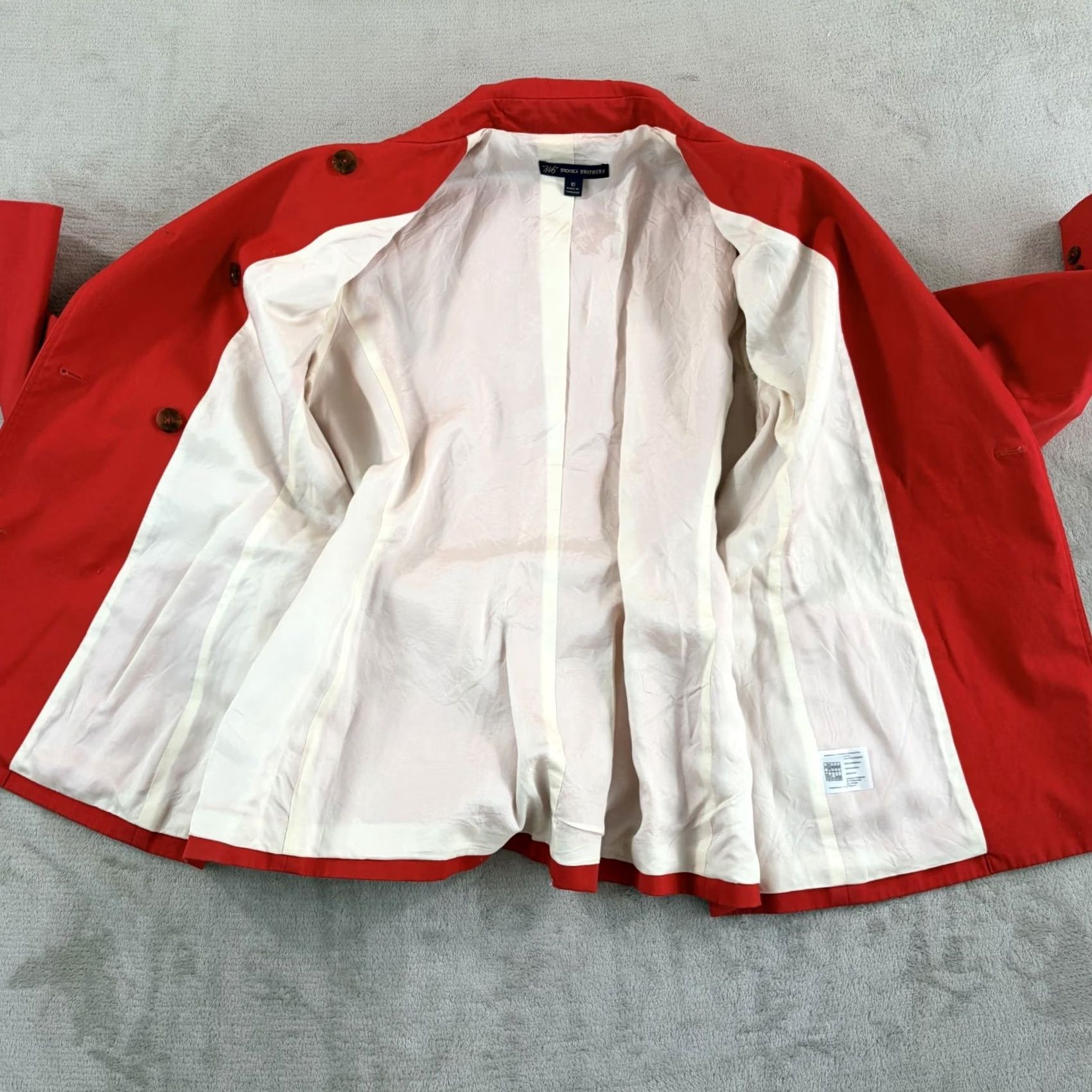 Brooks Brothers VINTAGE Brooks Brothers Trench Coat Women 10 Red Military Belted Double Breasted Coat Size L / US 10 / IT 46 - 4 Thumbnail