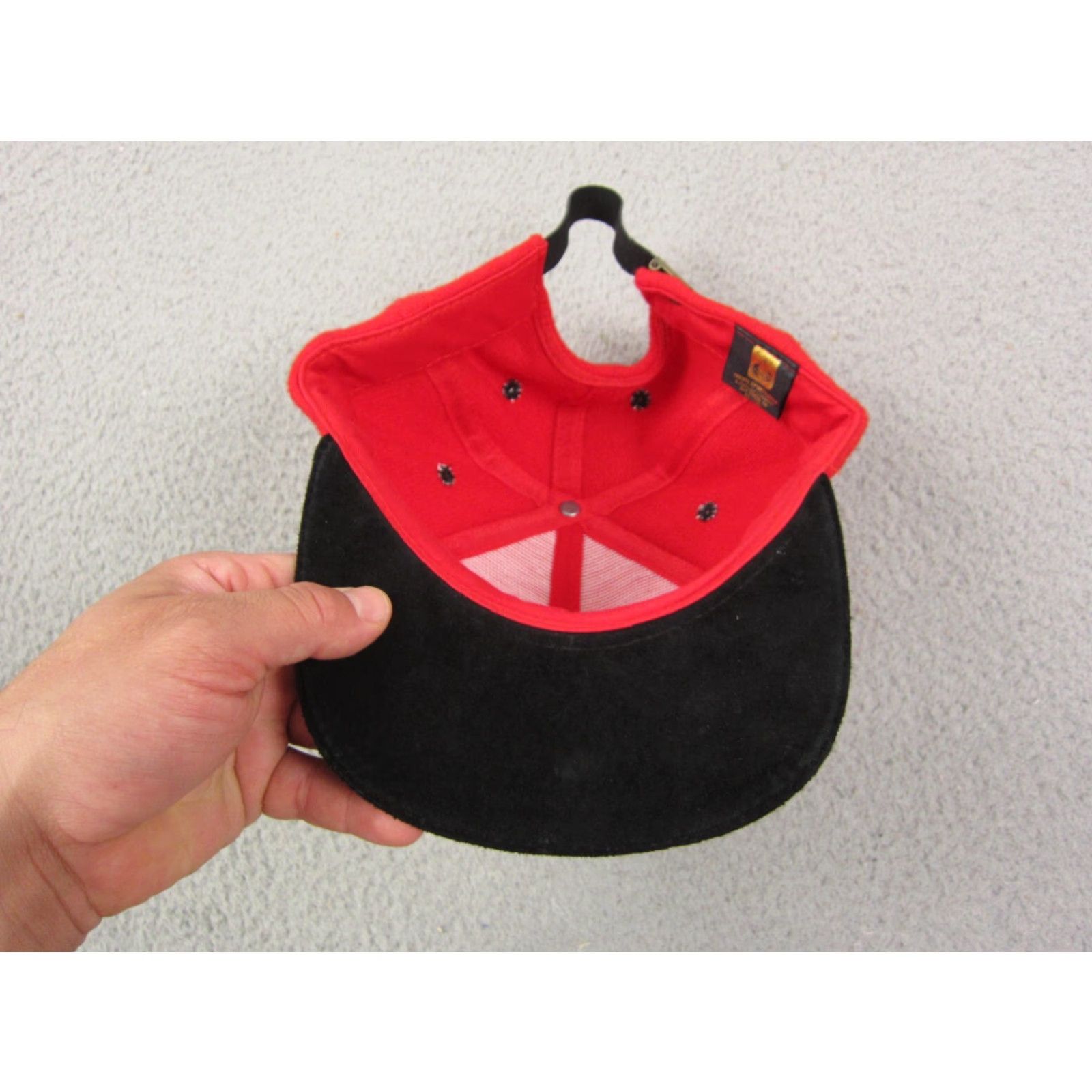 Vintage VINTAGE DIRECTV Hat Mens Snapback One Size Red Black Wool Suede Brim 80s 90s USA Sports Adjustable Alloy Pacific Sportswear Mens Hats Size ONE SIZE - 6 Thumbnail