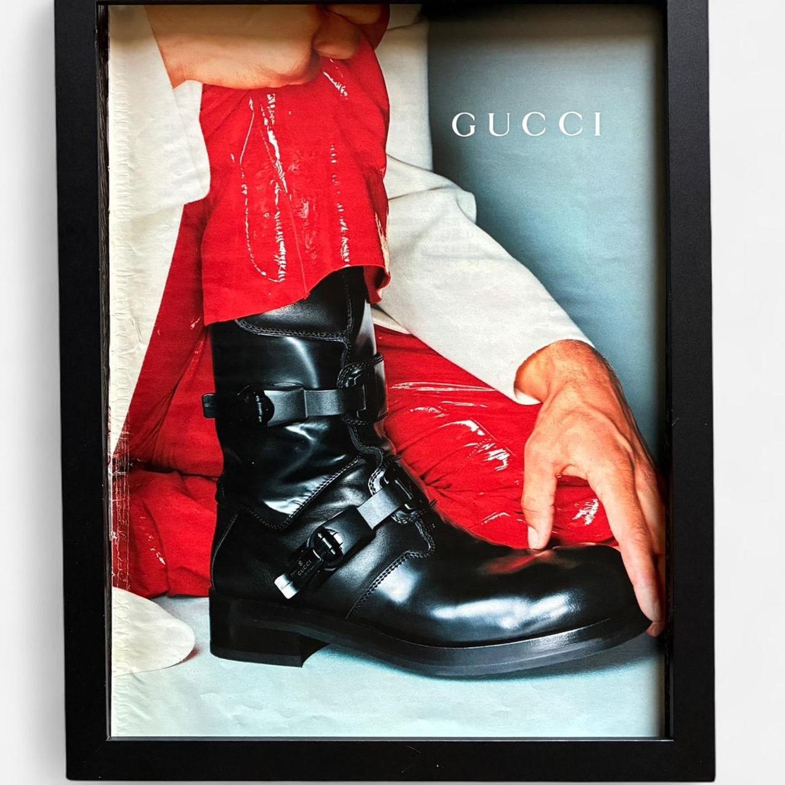 Gucci × Tom Ford × Vintage Gucci Astro Moto Boots AW99 cutout framed poster 9x11 Rare Size ONE SIZE - 1 Thumbnail