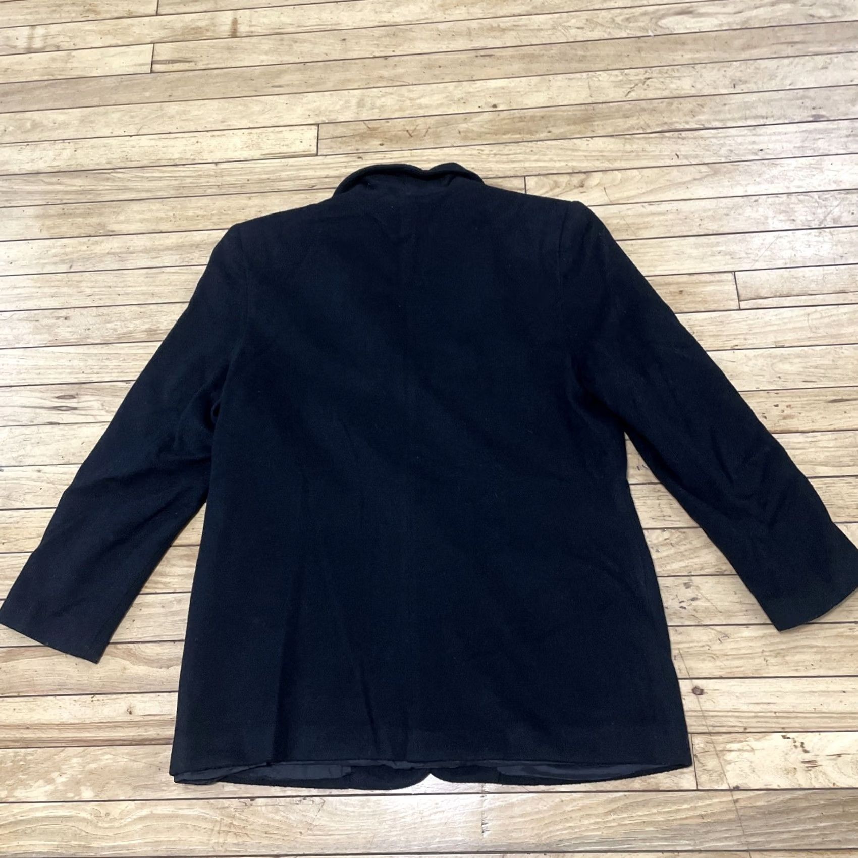Vintage VINTAGE Rafaella Jacket Women 12 Black Wool Cashmere Minimal Blazer Coat Long Sleeve Button Lined 90s Professional Modern Size XL / US 12-14 / IT 48-50 - 2 Thumbnail