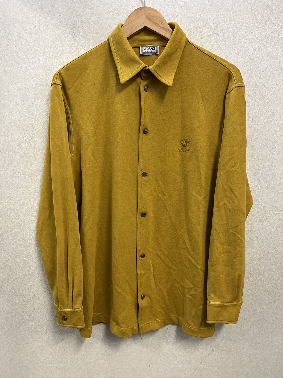 image of Versace x Vintage Veracruz Sport Shirt in Yellow, Men's (Size Medium)