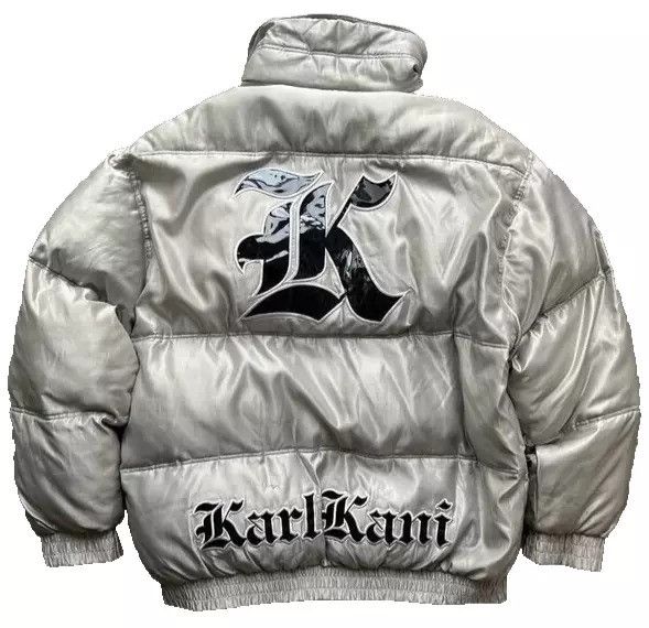 Karl Kani KARL KANI jacket, silver, shiny gray, metallic 90s hip-hop L Size US L / EU 52-54 / 3 - 1 Thumbnail