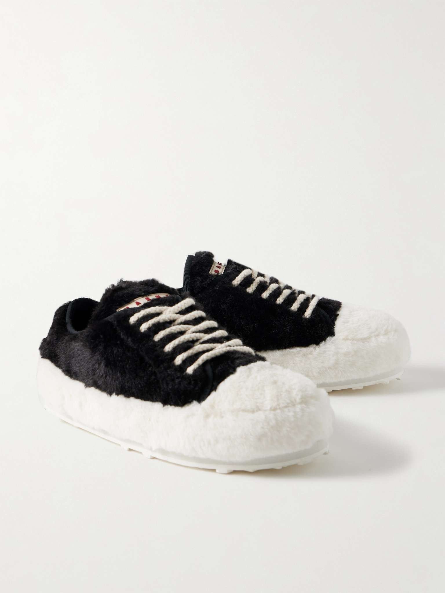 Marni o1w1db11025 Faux Fur Sneakers in Black/White Size US 7 / EU 40 - 2 Thumbnail