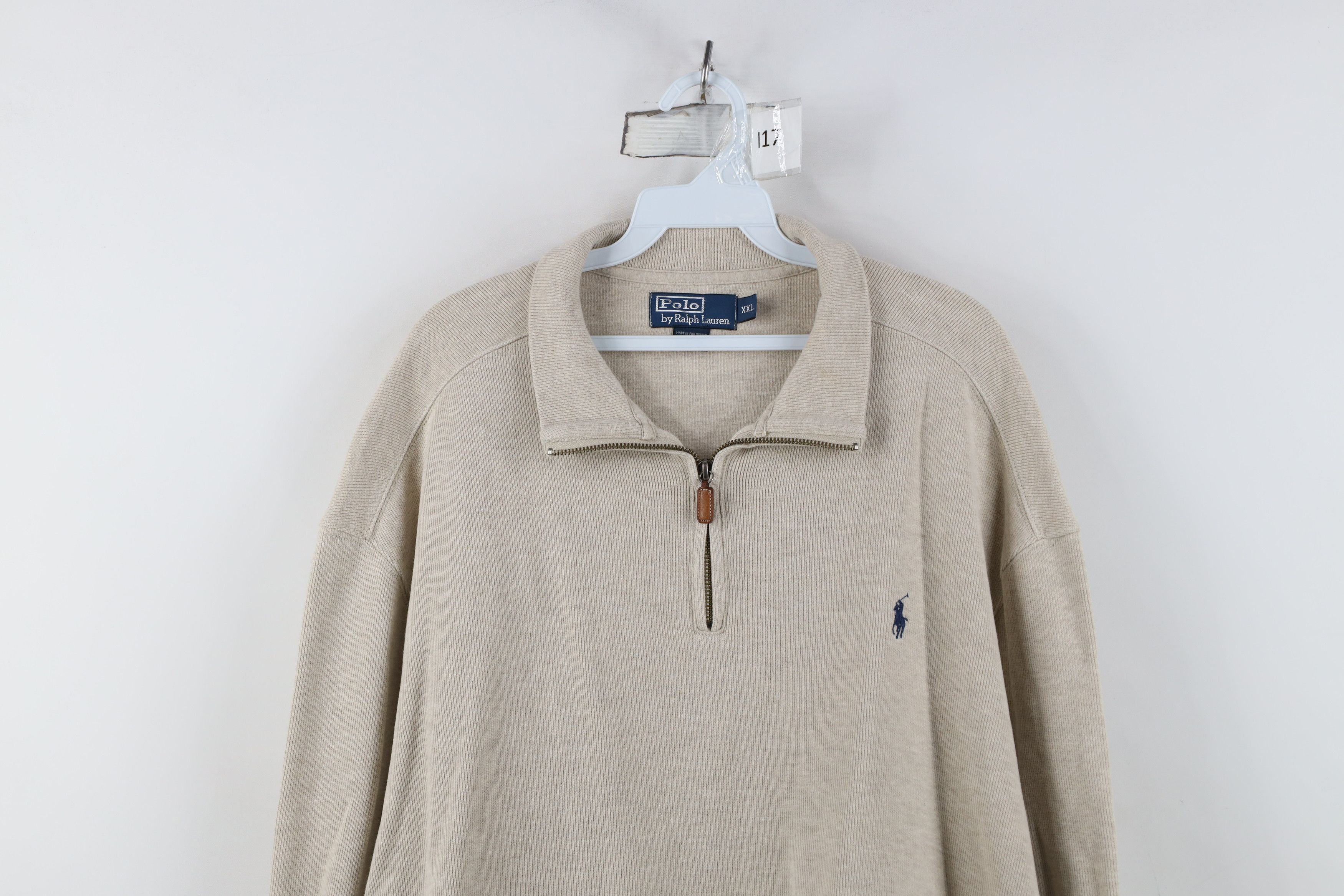 Ralph Lauren Vintage 90s Ralph Lauren Cotton Ribbed Knit Half Zip Sweater Size US XXL / EU 58 / 5 - 2 Thumbnail
