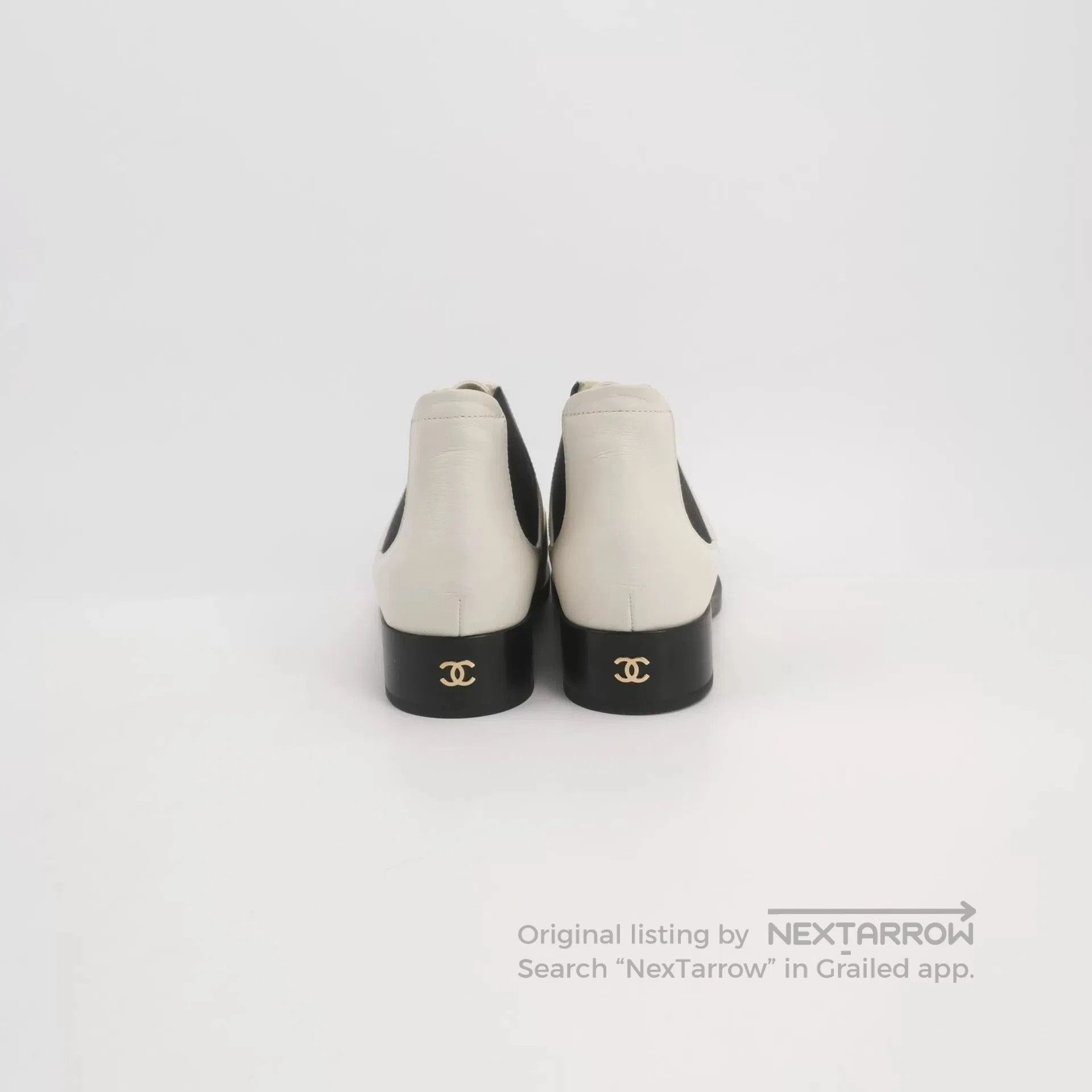 Chanel Chanel Black White Short Boots. Size US 7.5 / IT 37.5 - 3 Thumbnail