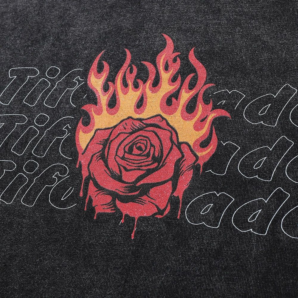 Vintage Men's loose distressed rose flame print long sleeve t-shirt Size US L / EU 52-54 / 3 - 3 Thumbnail