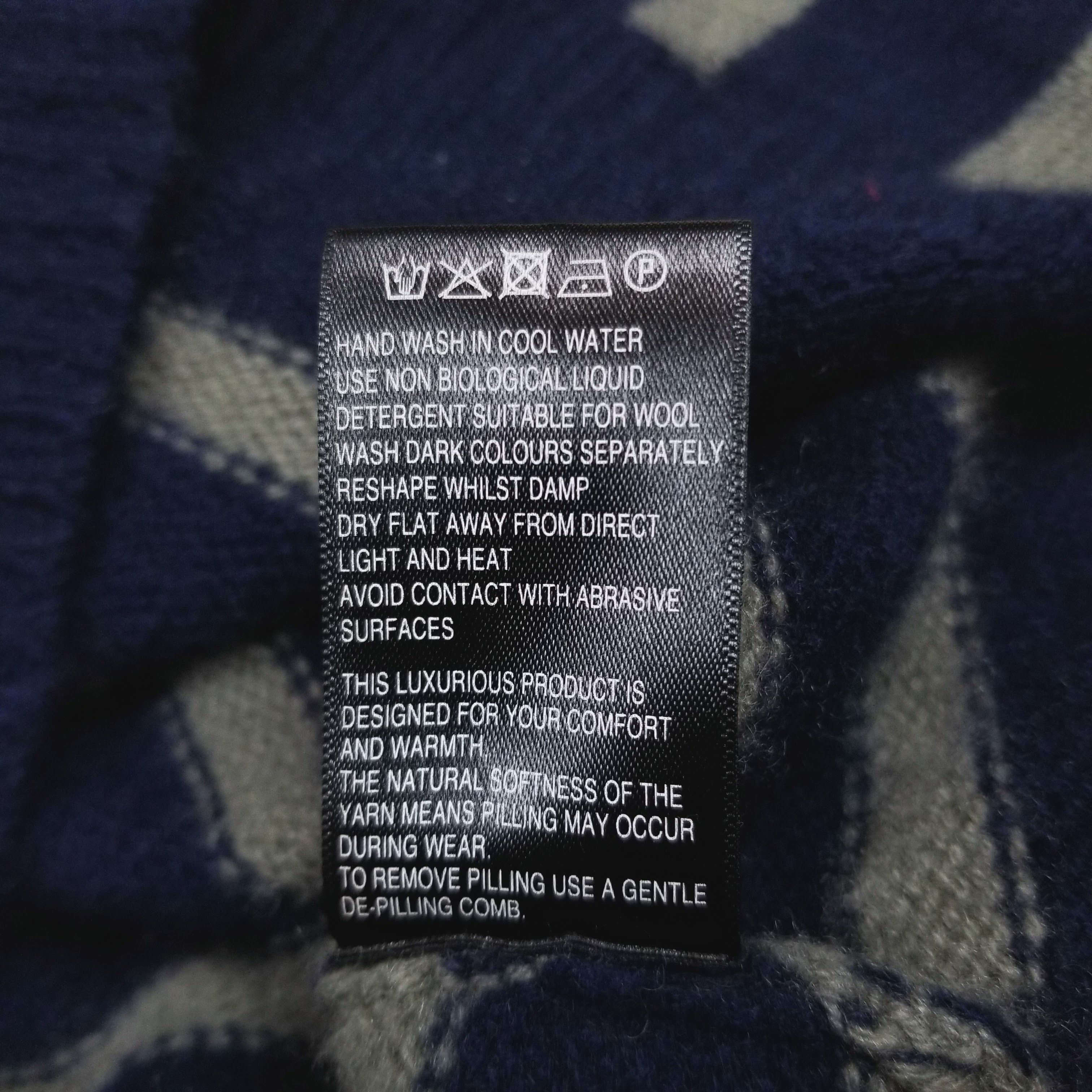 Jigsaw Edie Cashmere Sweater Navy Blue Gray Stripe Size L / US 10 / IT 46 - 10 Thumbnail