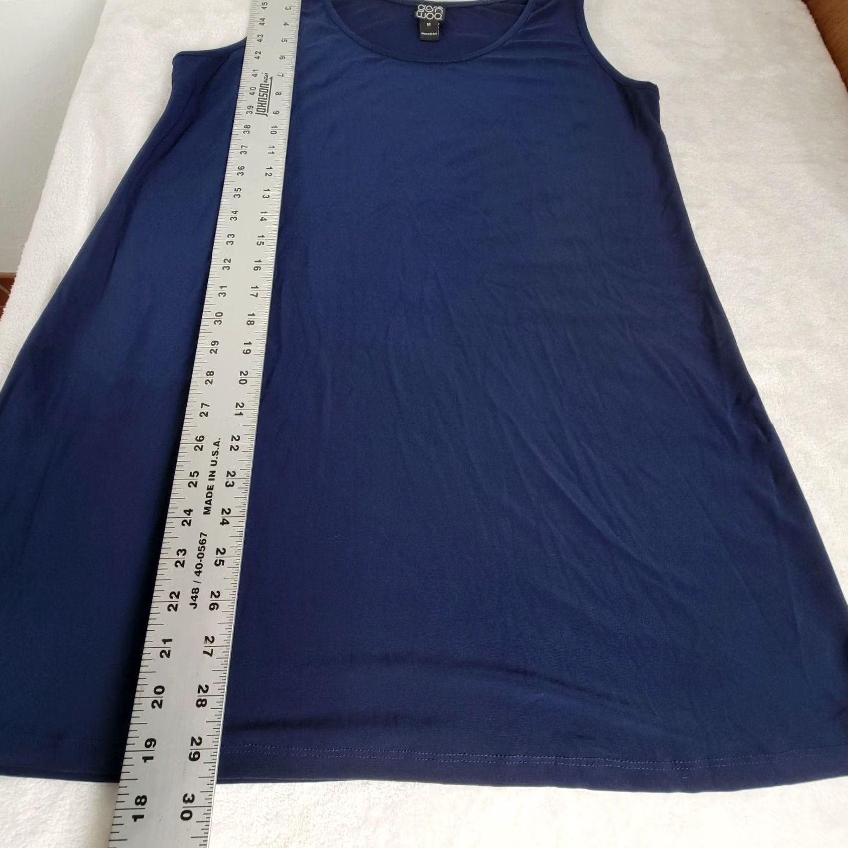 Vintage Clara Sunwoo Tunic Top/Dress Medium Navy Sleeveless Tank Stretch Knit Womens Size M / US 6-8 / IT 42-44 - 7 Thumbnail