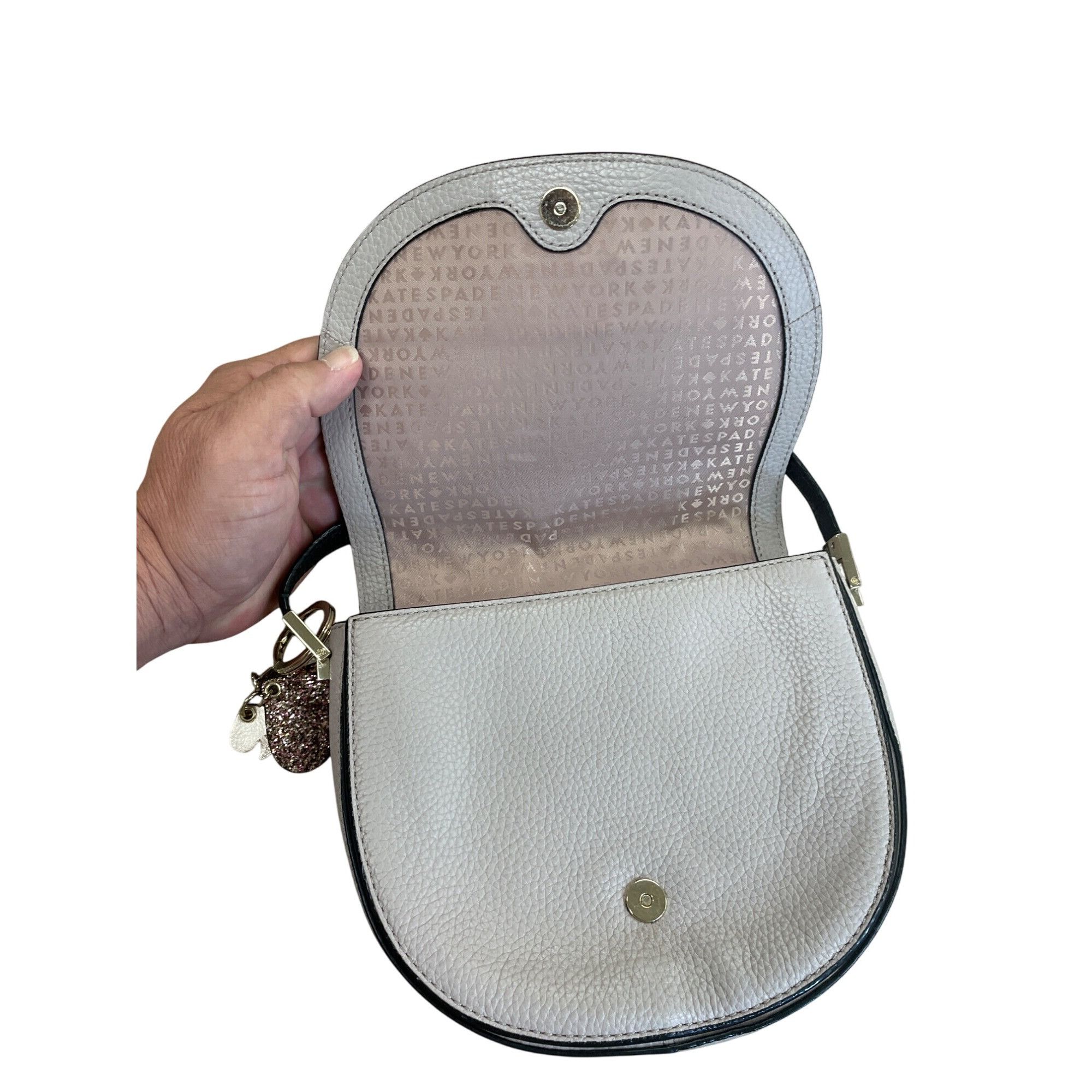 Kate Spade Kate Spade Womens Leather Black Gray charmed crossbody Handb Size ONE SIZE - 12 Thumbnail