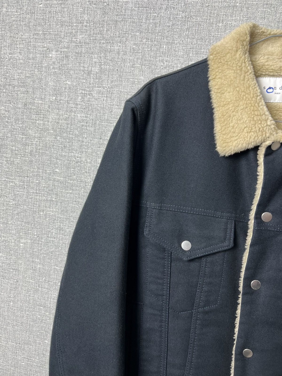 Sandro Sandro Dark Navy Fully Lined Shearling Jacket Men’s Size S Size US S / EU 44-46 / 1 - 3 Thumbnail