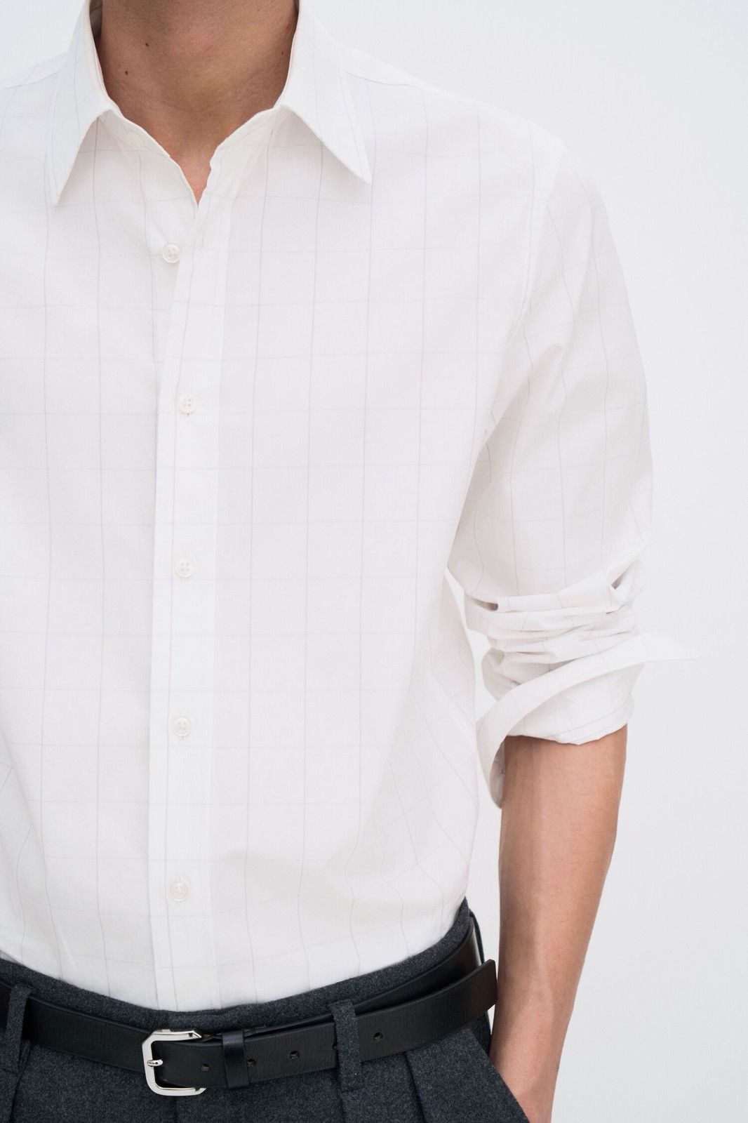 Filippa K Filippa K White Classic Tailored Shirt Check Windowpane Size US M / EU 48-50 / 2 - 4 Thumbnail