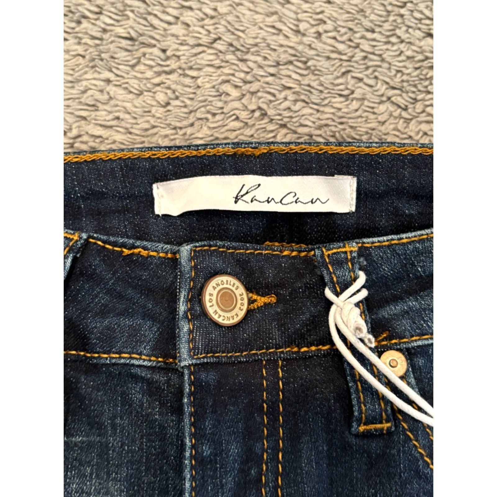 Vintage KanCan Jeans NWT Womens 24/1 Blue Skinny Mid Rise Denim Stretch Frayed Hem Jeans Womens Straight? Size 25" / US 0 / IT 36 - 4 Thumbnail