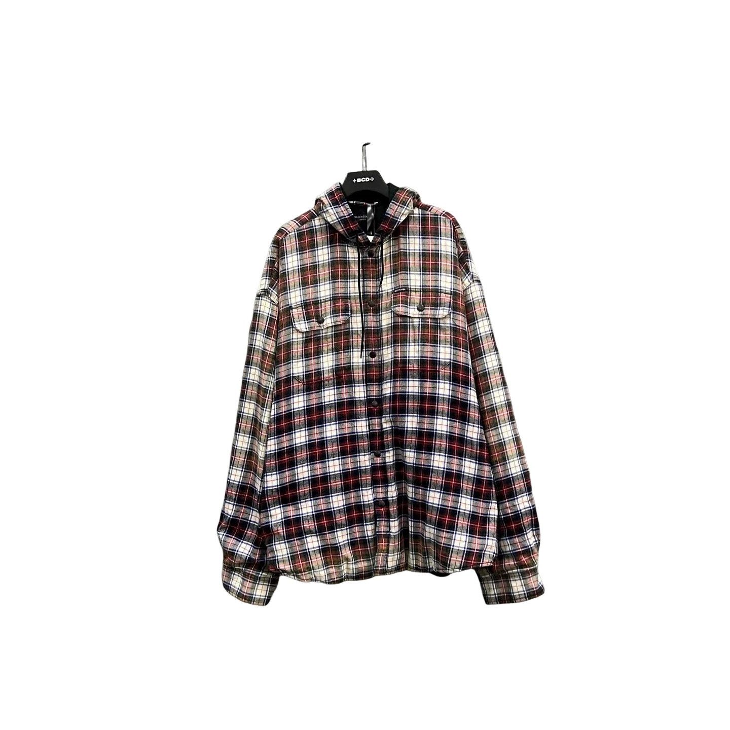 Balenciaga Balenciaga Plaid Hooded Shirt Size L Size US L / EU 52-54 / 3 - 1 Thumbnail