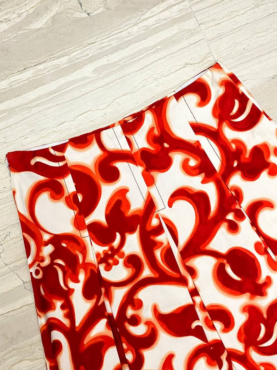 Celine Celine Logo Abstract Venetian Floral Print Cotton Mini Skirt Size 25" / US 0 / IT 36 - 7 Thumbnail