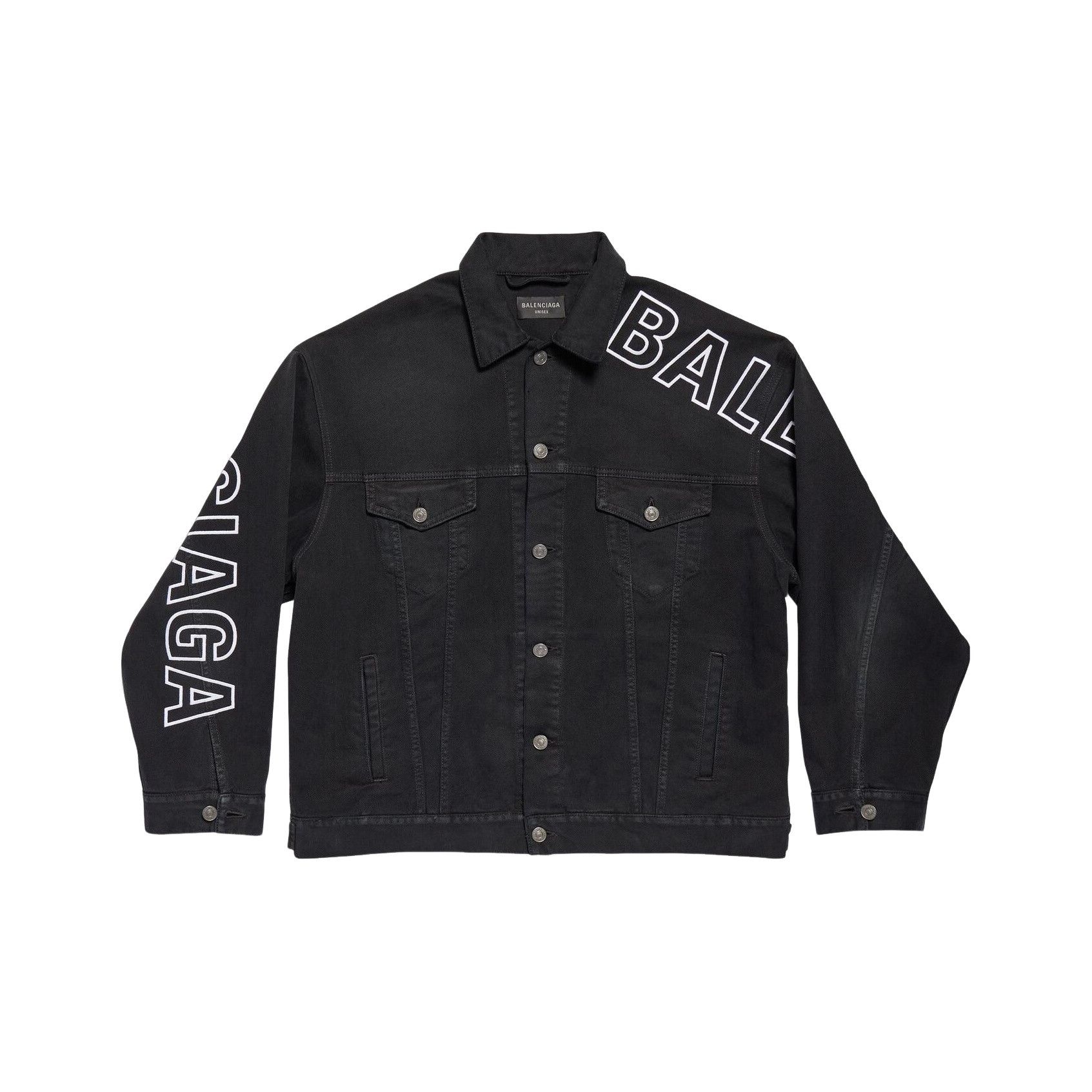 Balenciaga Balenciaga Logo Print Denim Jacket XS Size US XS / EU 42 / 0 - 1 Thumbnail