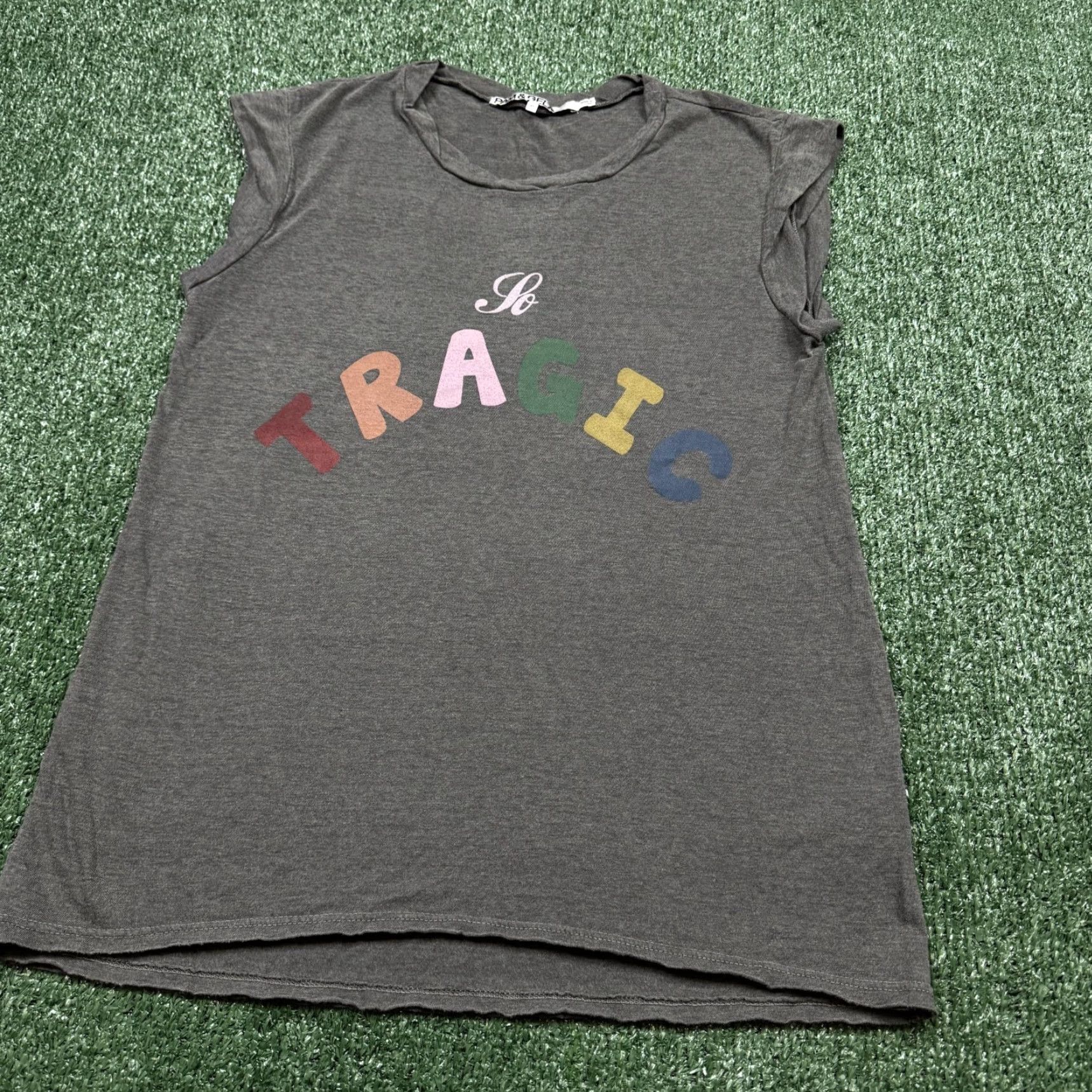 Vintage Pam & Gela Shirt Women S Gray Sleeveless Stretch Tee Casual Made In USA Size S / US 4 / IT 40 - 2 Thumbnail