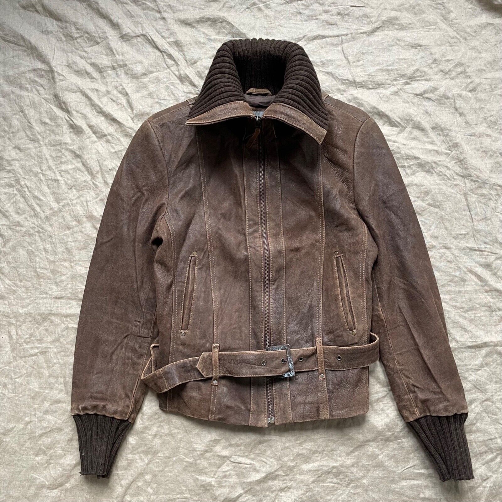 Mexx Mexx Y2K Vintage Lamb Leather Belted Jacket 8310AC Size M / US 6-8 / IT 42-44 - 2 Thumbnail