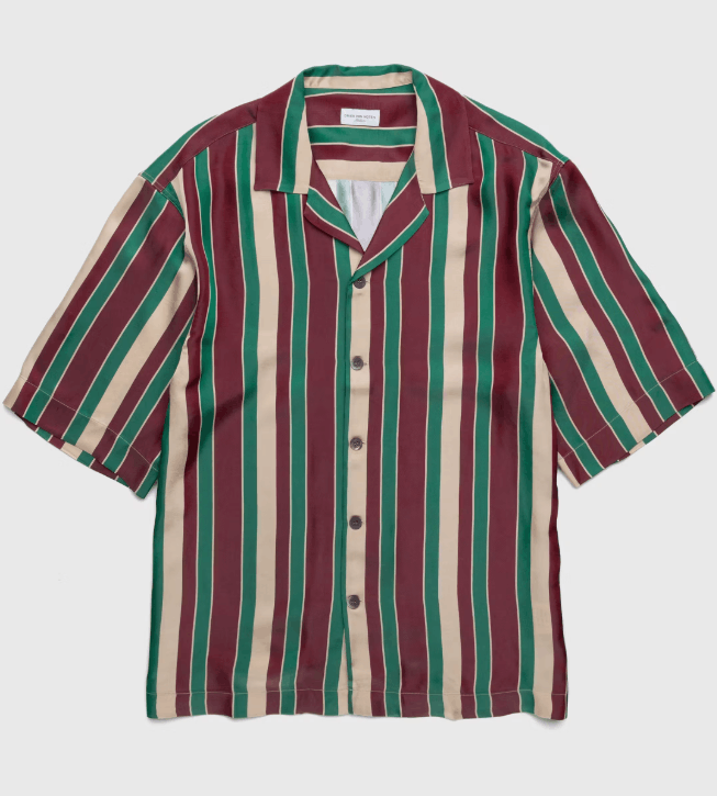 Dries Van Noten DRIES VAN NOTEN Mens Bordeaux Cassi Stripe-patterned Satin Size US L / EU 52-54 / 3 - 1 Thumbnail